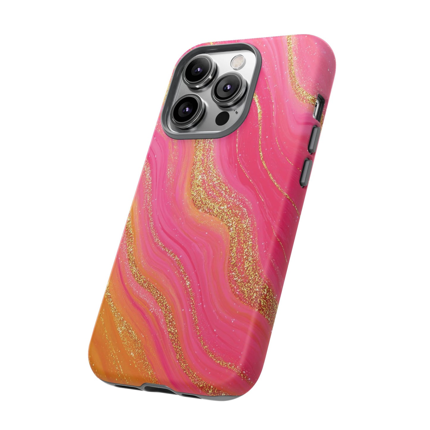 Pink and Glitter Gold Marble [TOUGH CASE]