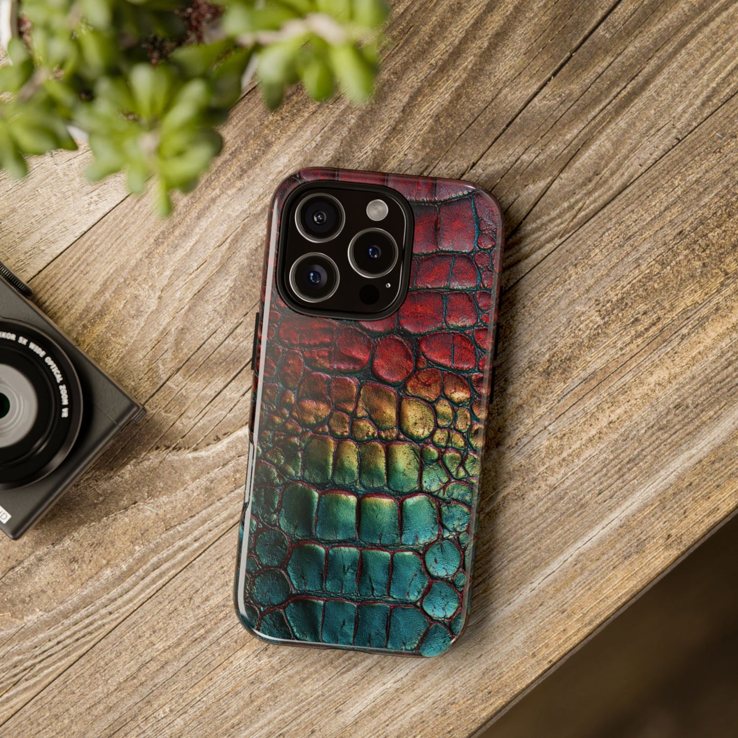 Red, Yellow, Blue Crocodile Skin [TOUGH CASE]