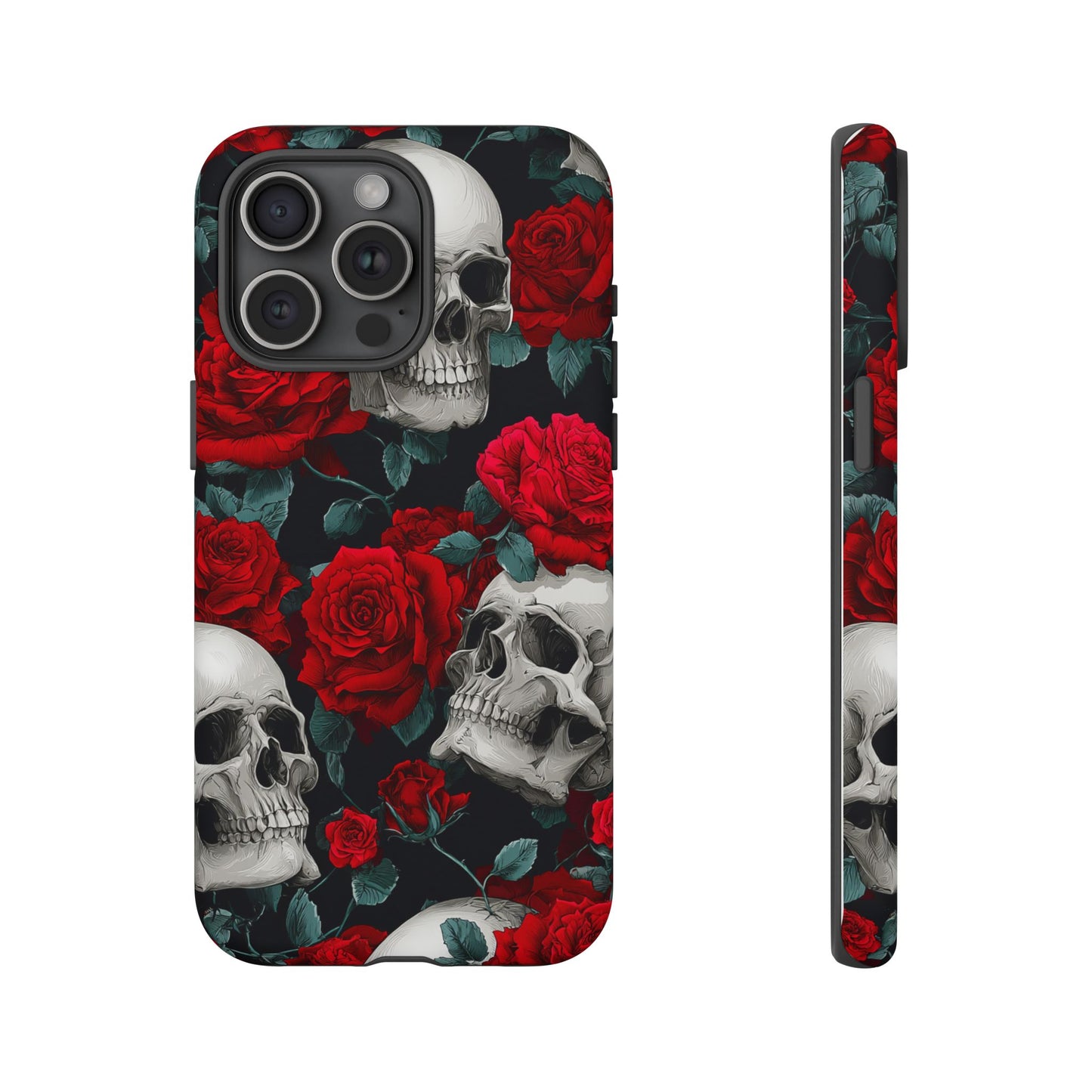 LOW STOCK Skull & Red Roses [TOUGH CASE]
