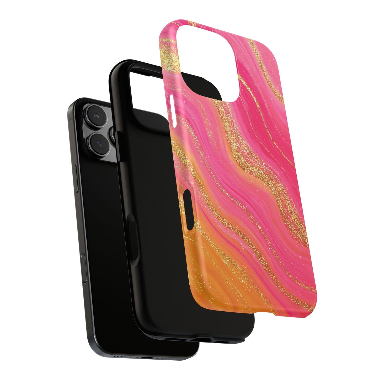 Pink and Glitter Gold Marble [TOUGH CASE]