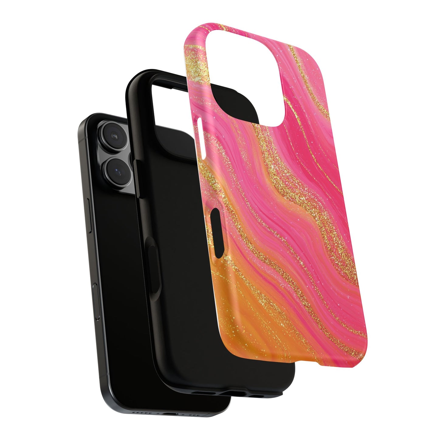 Pink and Glitter Gold Marble [TOUGH CASE]