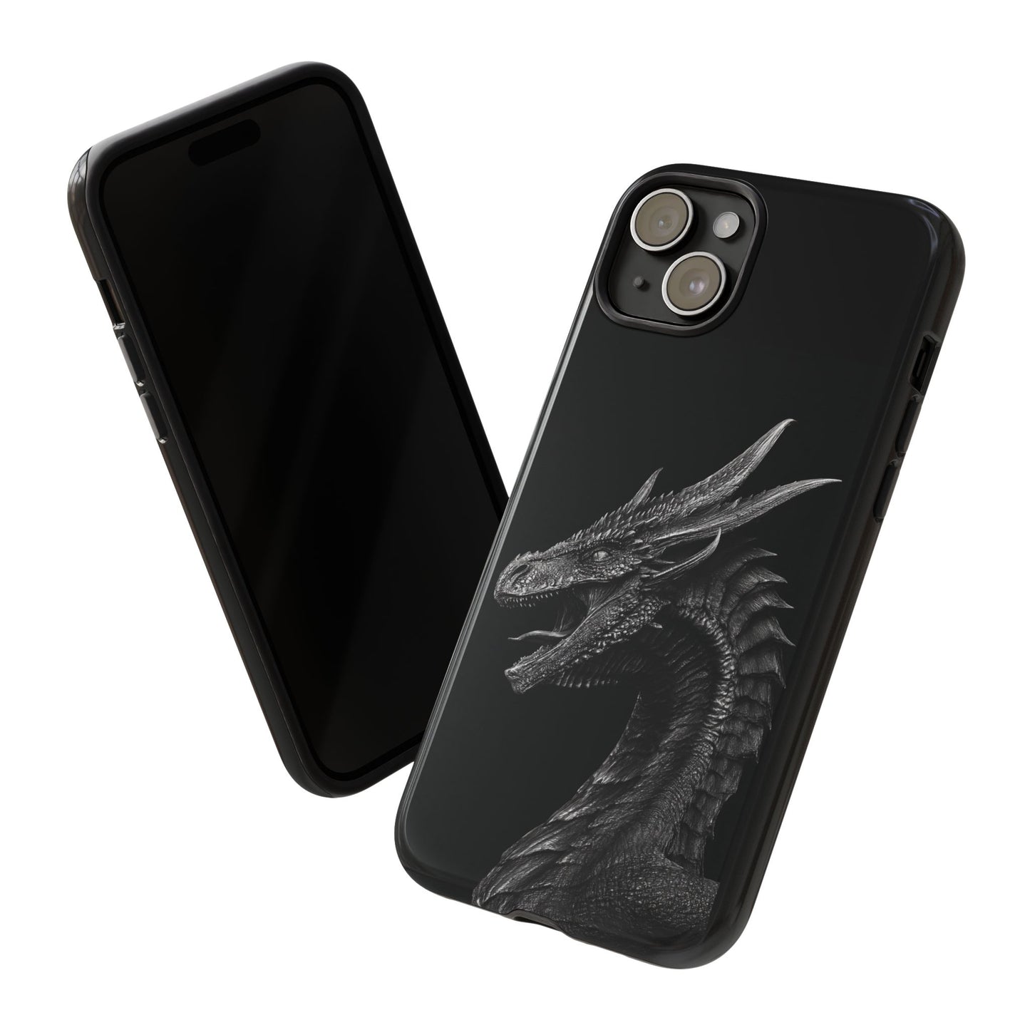 Black & White Dragon (iPhone X - iPhone 17 Pro Max) [TOUGH CASE]