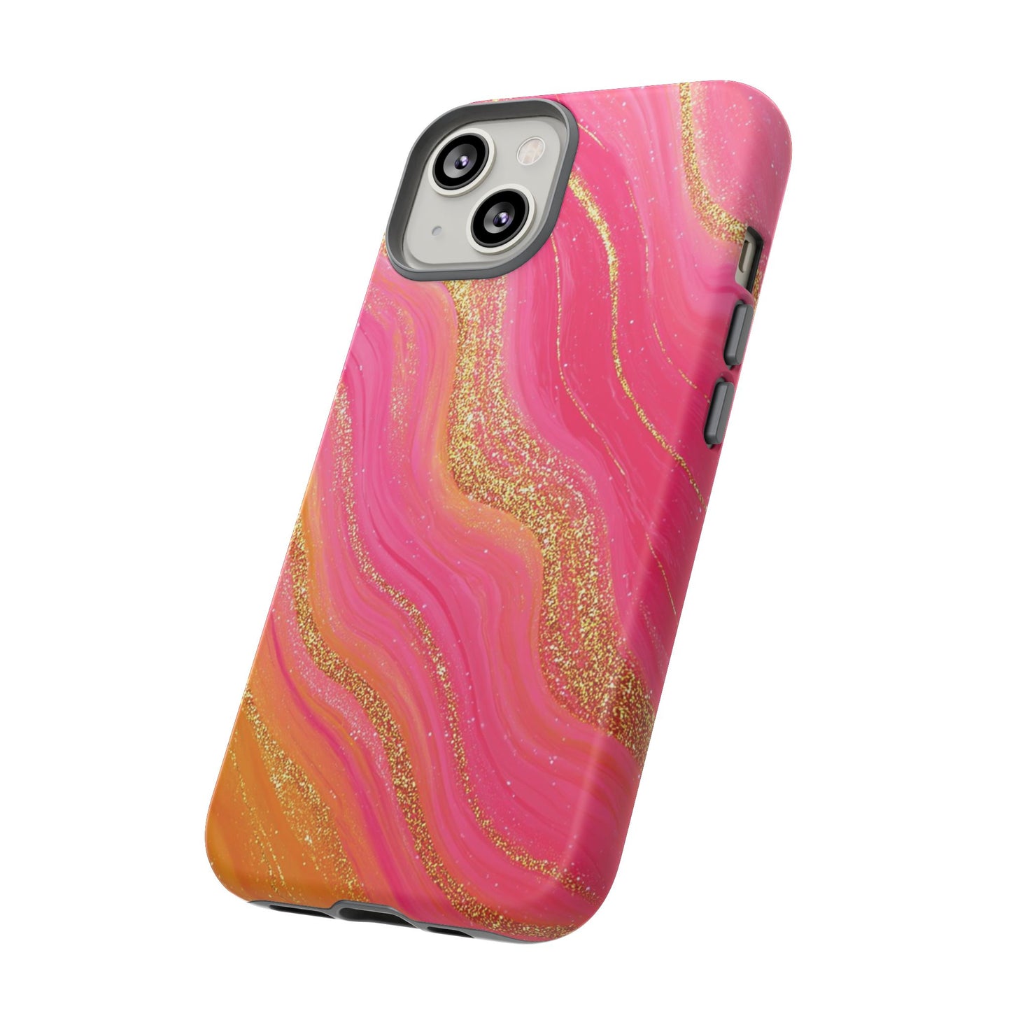 Pink and Glitter Gold Marble [TOUGH CASE]