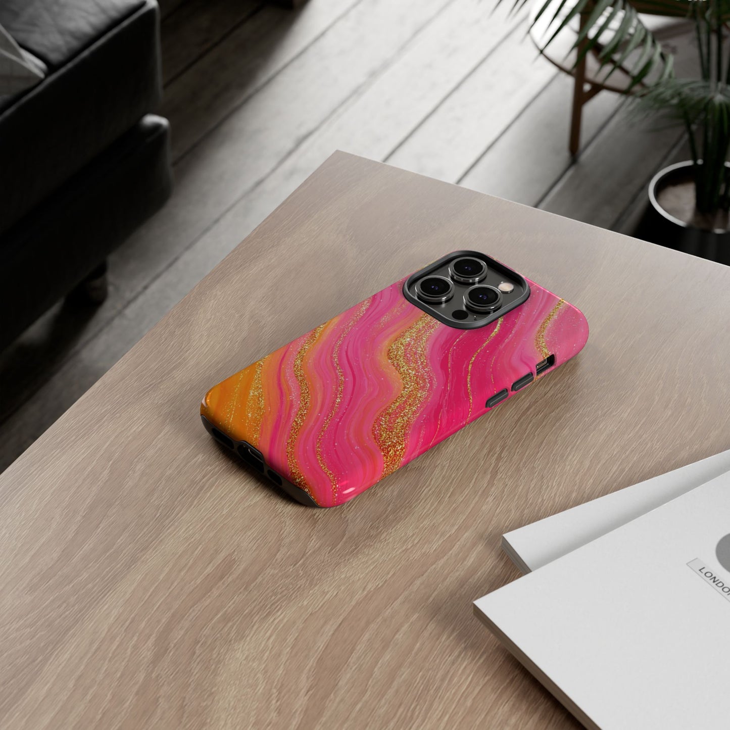 Pink and Glitter Gold Marble [TOUGH CASE]