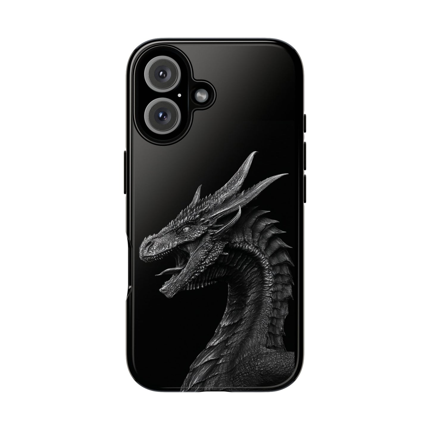 Black & White Dragon (iPhone X - iPhone 17 Pro Max) [TOUGH CASE]