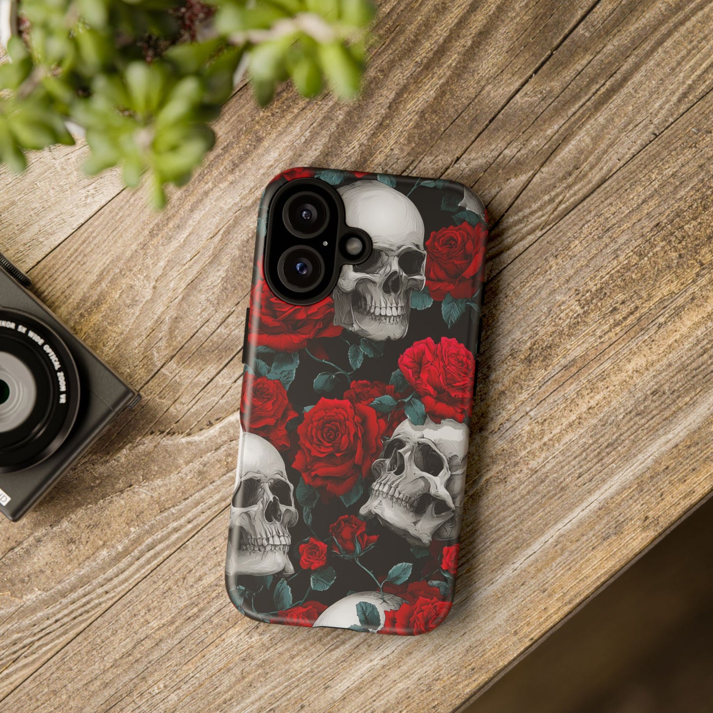 LOW STOCK Skull & Red Roses [TOUGH CASE]
