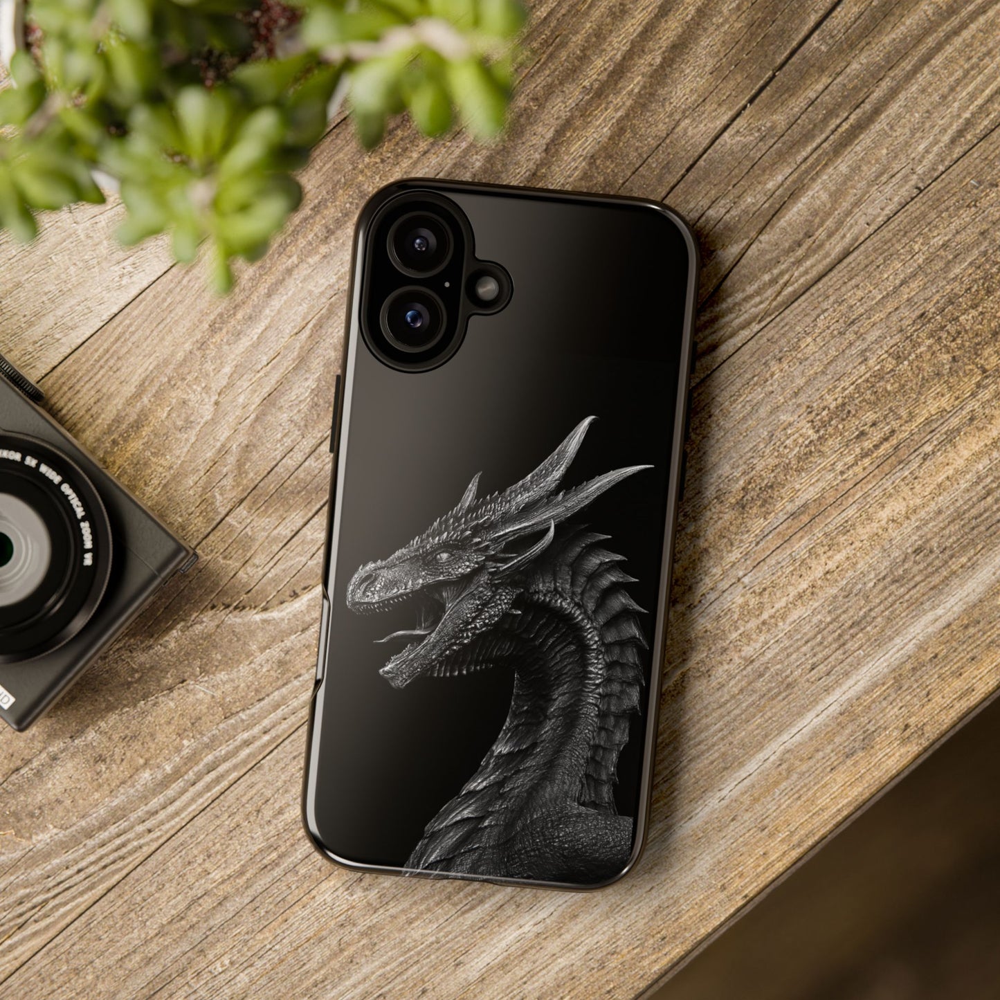 Black & White Dragon (iPhone X - iPhone 17 Pro Max) [TOUGH CASE]