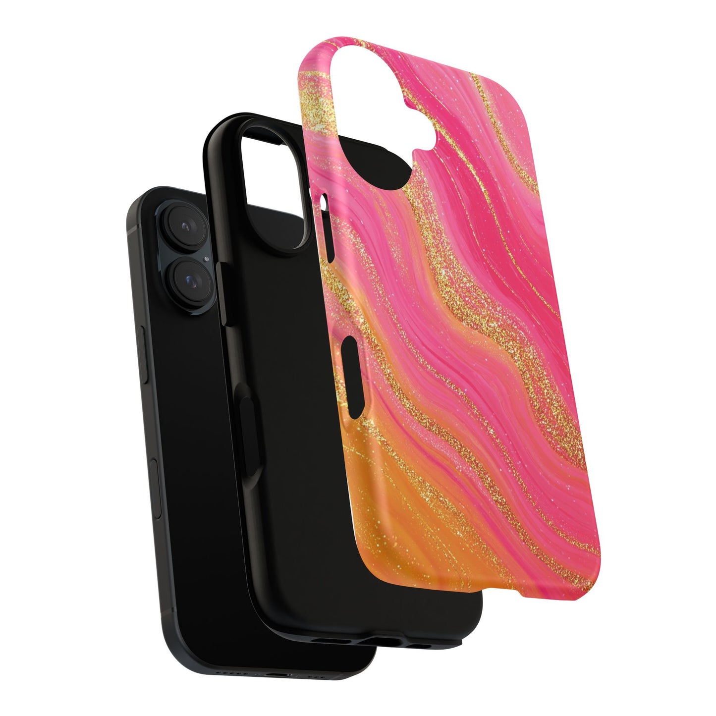 Pink and Glitter Gold Marble [TOUGH CASE]