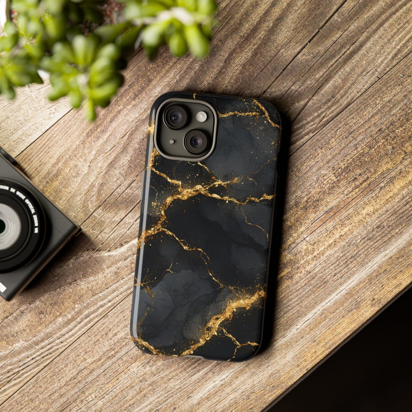 Black & Gold Marble [TOUGH CASE]