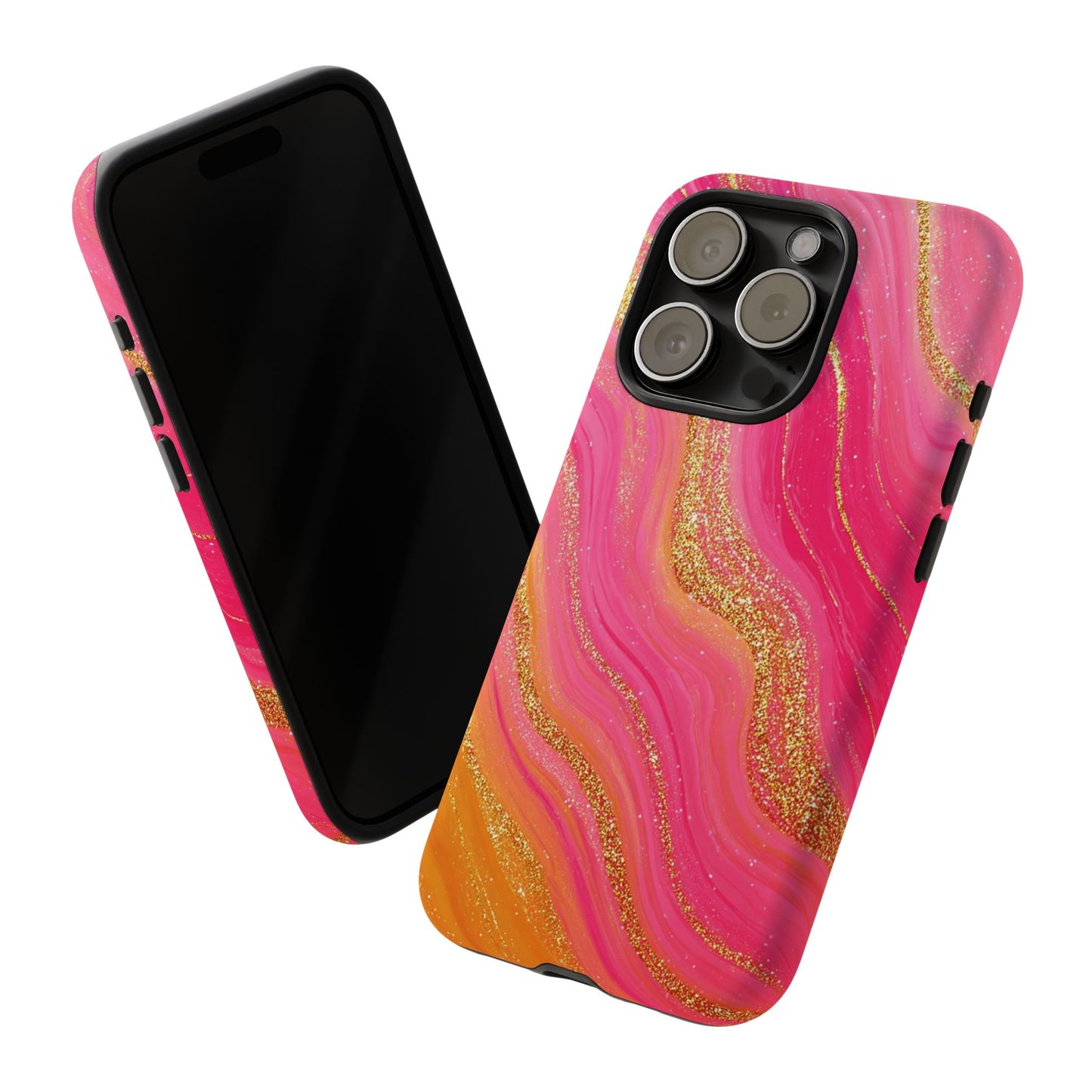 Pink and Glitter Gold Marble [TOUGH CASE]