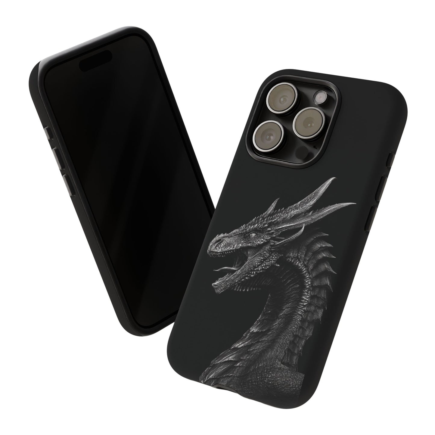 Black & White Dragon (iPhone X - iPhone 17 Pro Max) [TOUGH CASE]