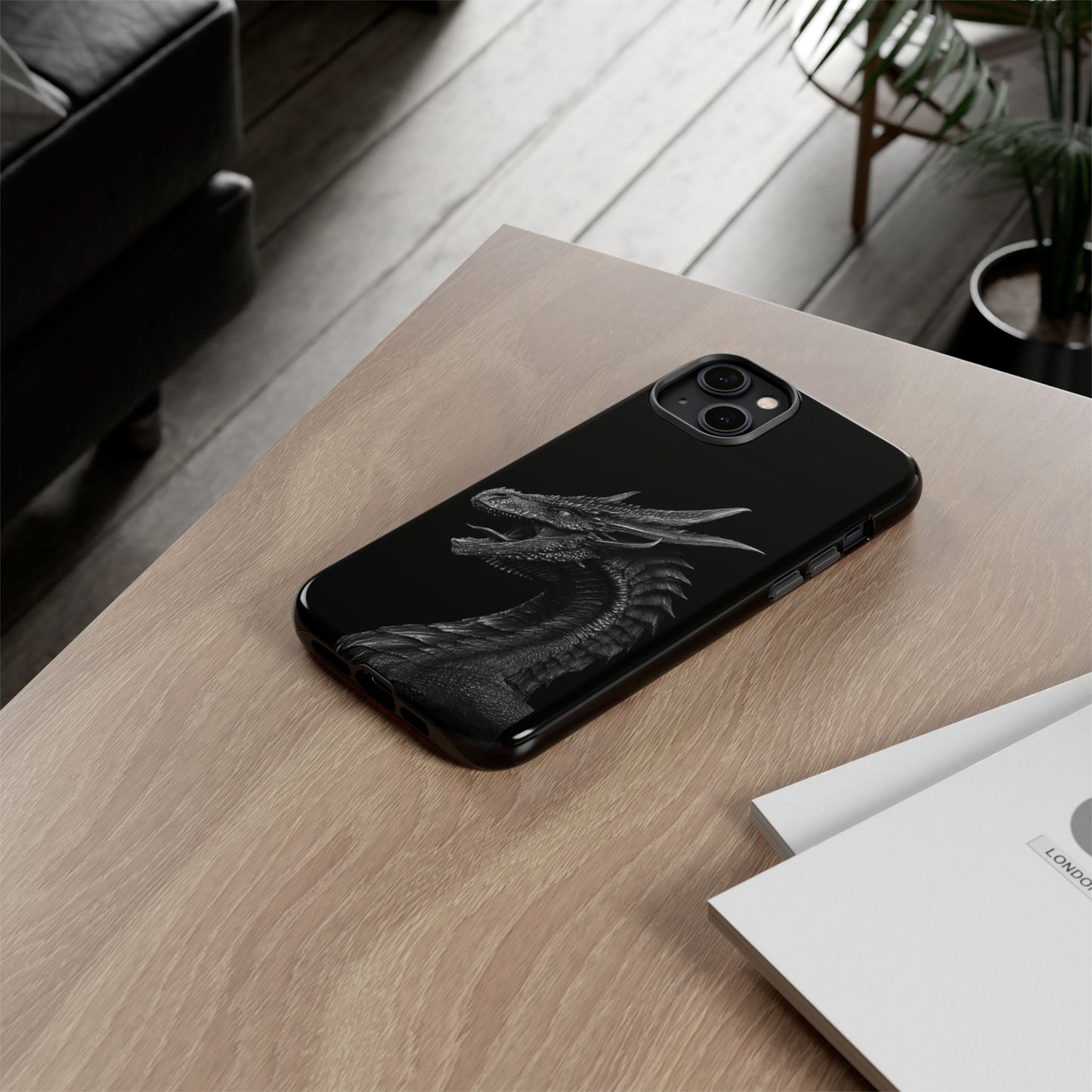 Black & White Dragon (iPhone X - iPhone 17 Pro Max) [TOUGH CASE]