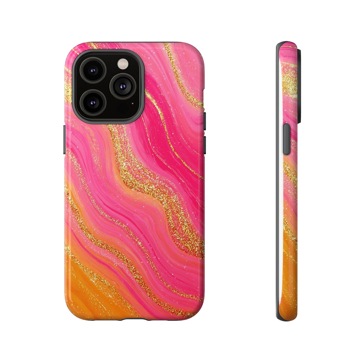 Pink and Glitter Gold Marble [TOUGH CASE]
