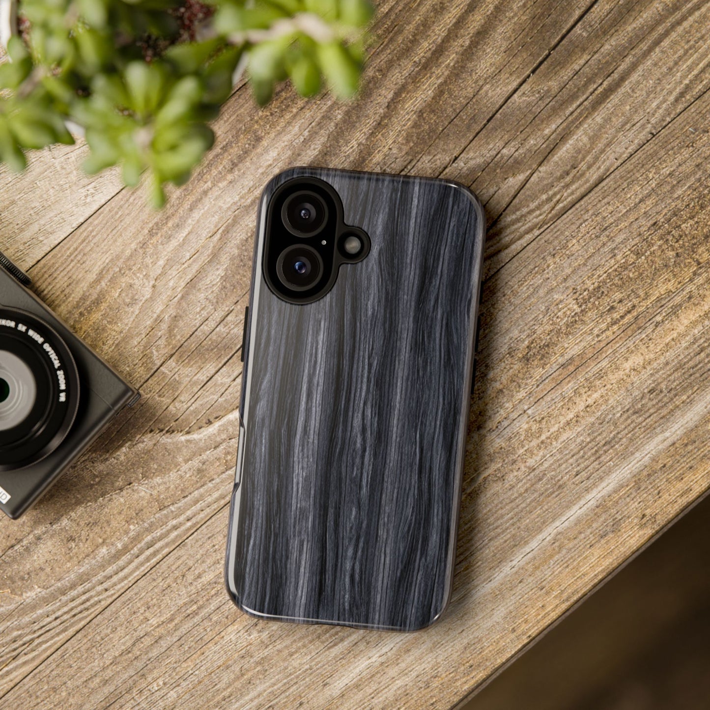 Black Wood (iPhone X - iPhone 17 Pro Max) [TOUGH CASE]