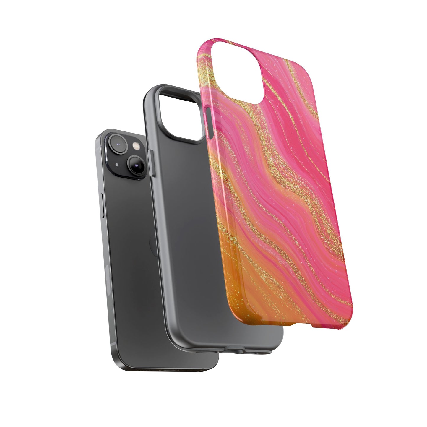 Pink and Glitter Gold Marble [TOUGH CASE]