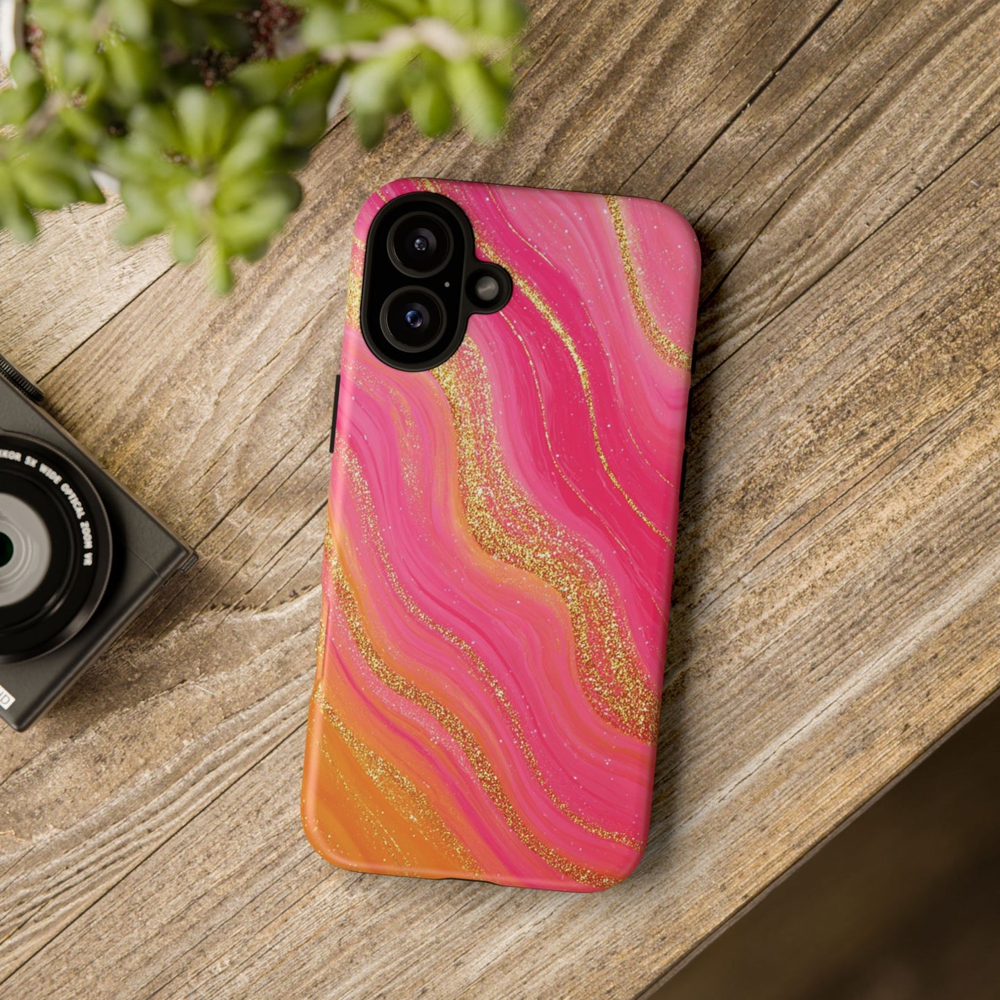 Pink and Glitter Gold Marble [TOUGH CASE]