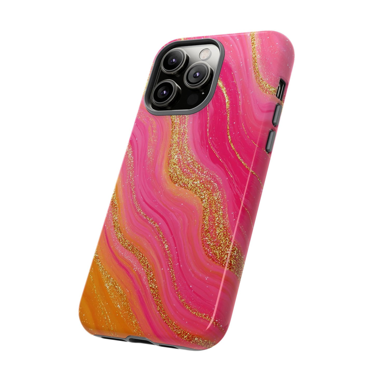 Pink and Glitter Gold Marble [TOUGH CASE]