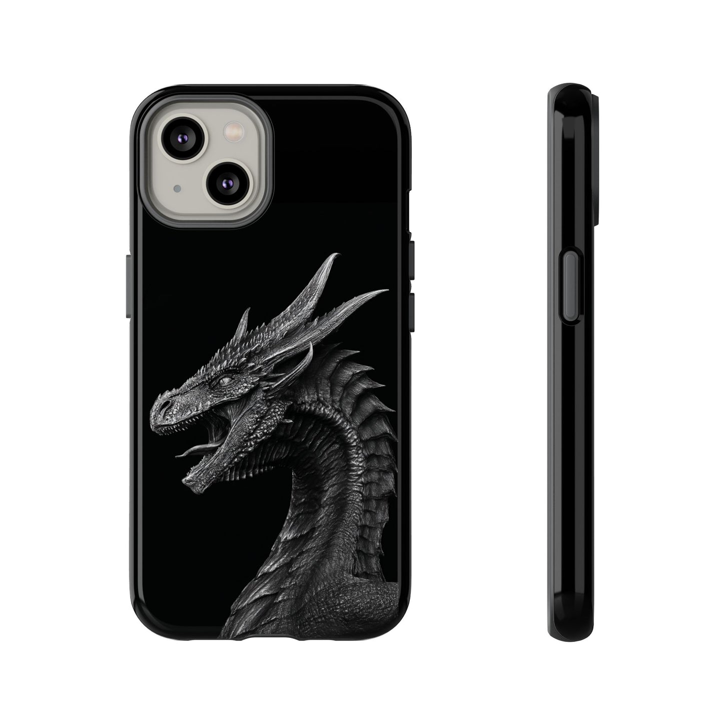 Black & White Dragon (iPhone X - iPhone 17 Pro Max) [TOUGH CASE]