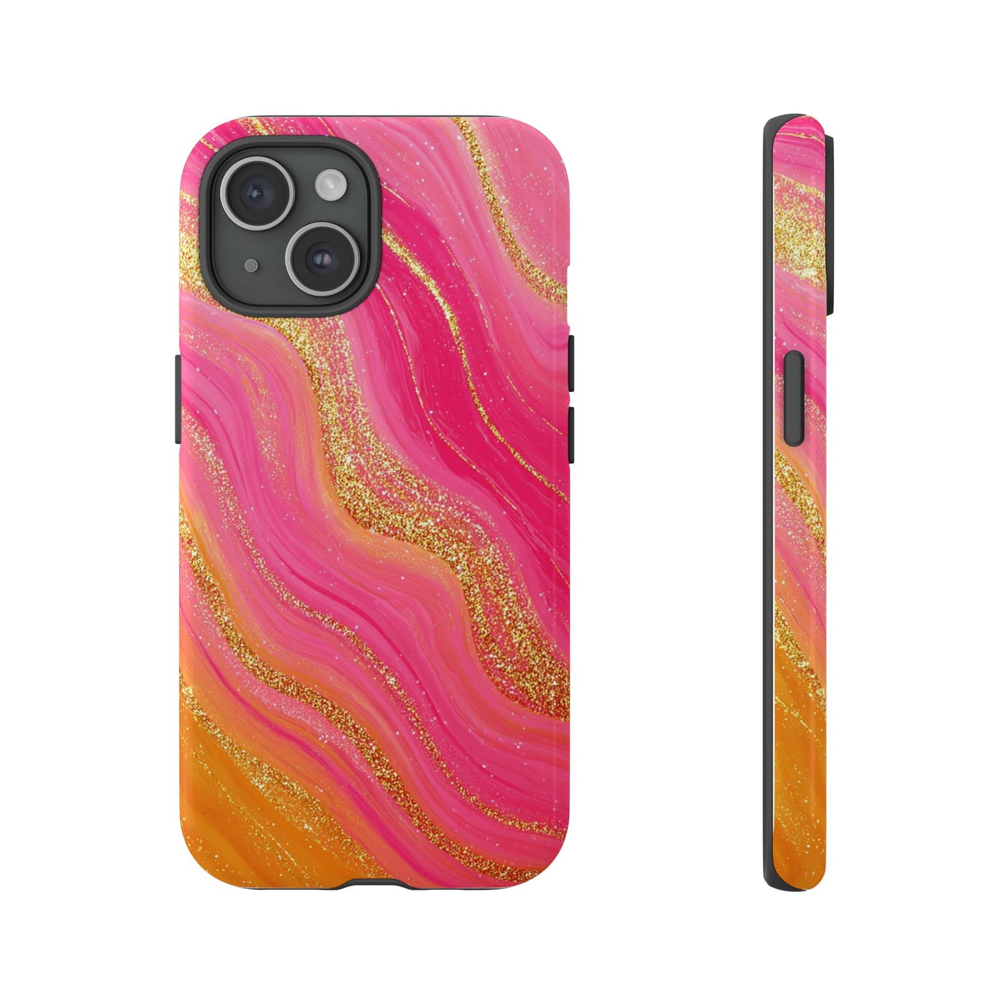 Pink and Glitter Gold Marble [TOUGH CASE]