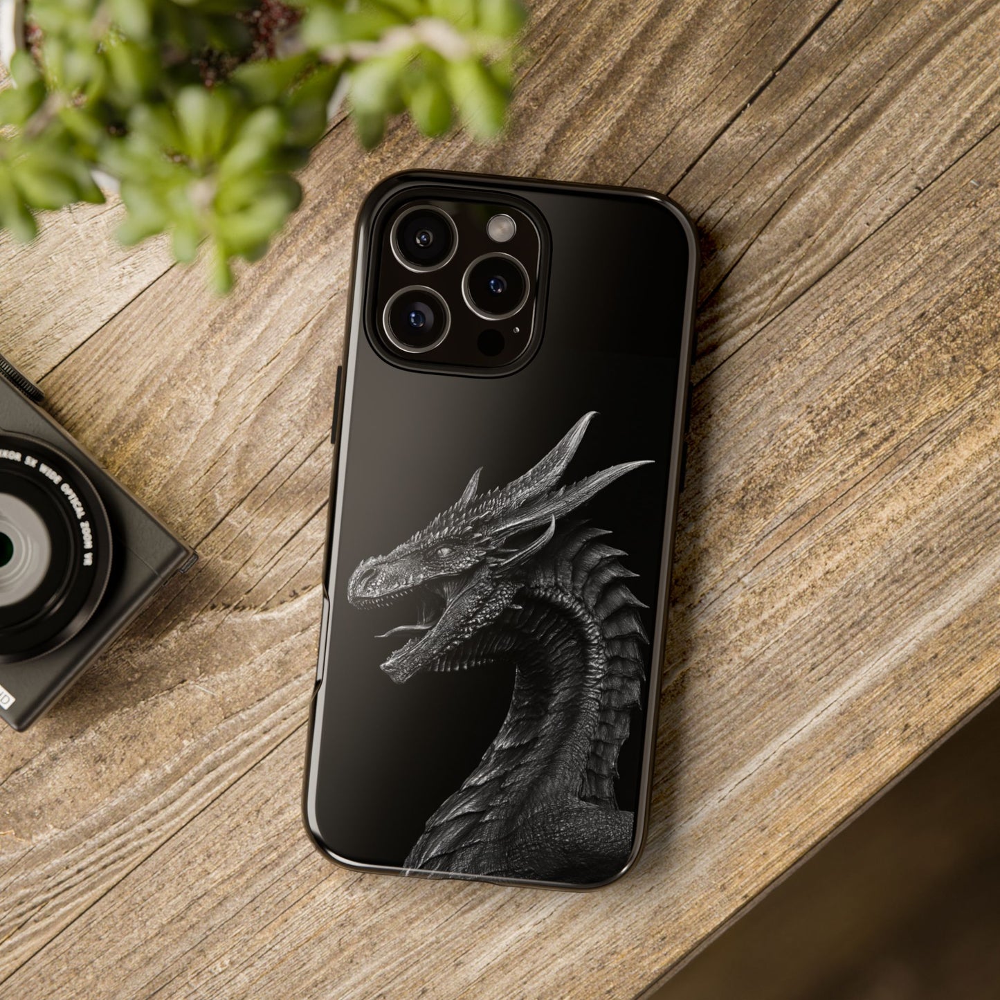 Black & White Dragon (iPhone X - iPhone 17 Pro Max) [TOUGH CASE]