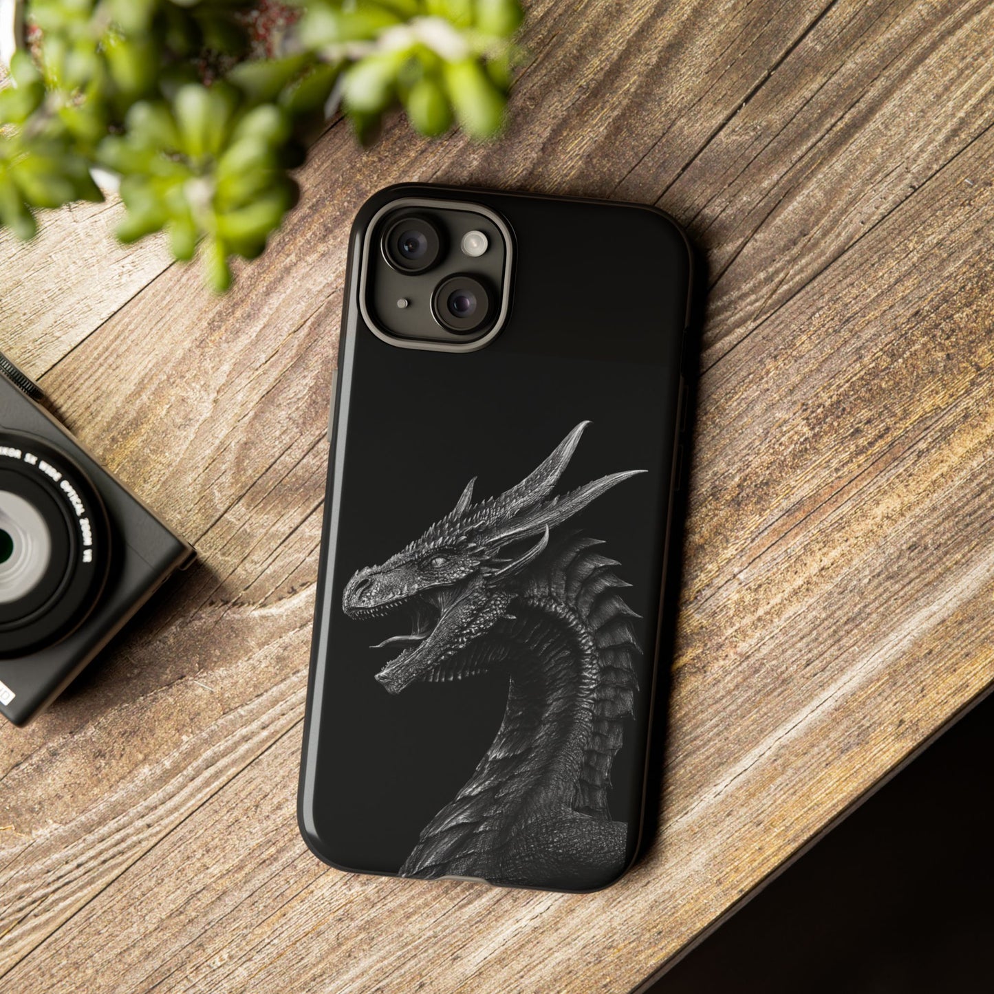 Black & White Dragon (iPhone X - iPhone 17 Pro Max) [TOUGH CASE]
