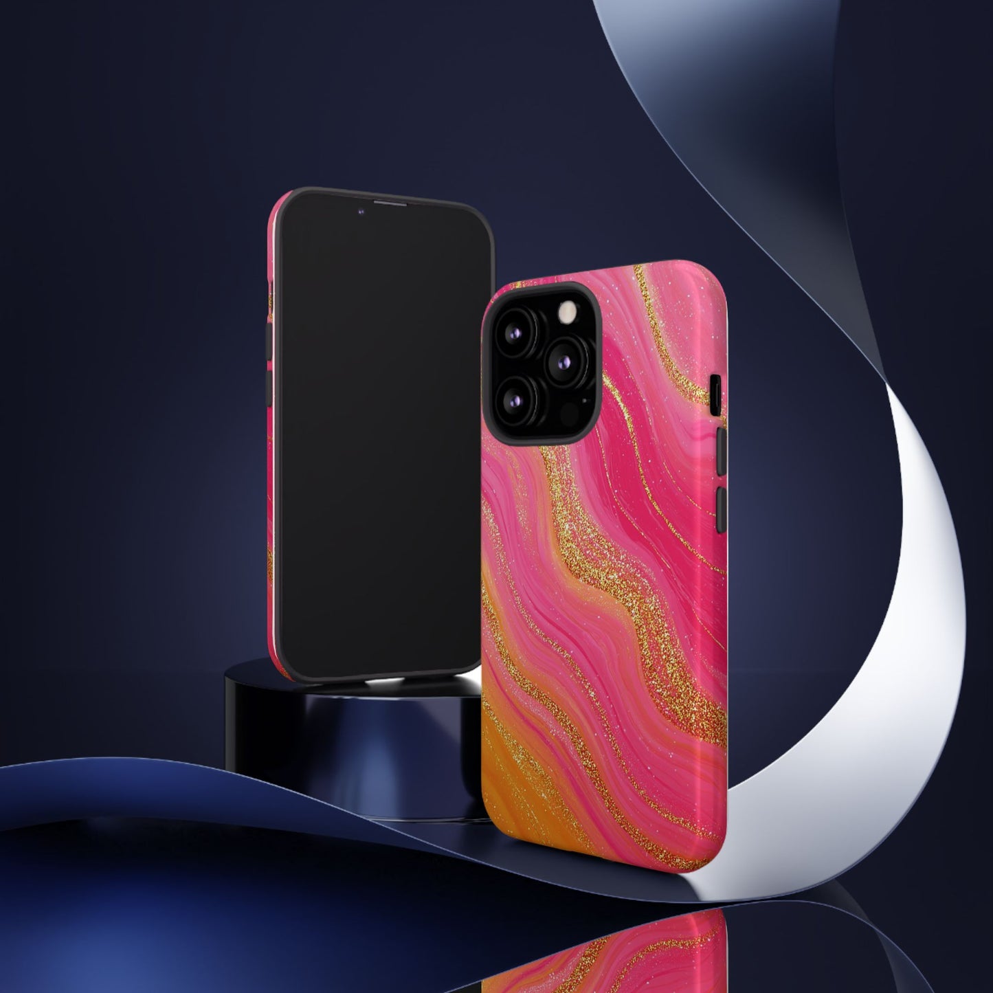 Pink and Glitter Gold Marble [TOUGH CASE]