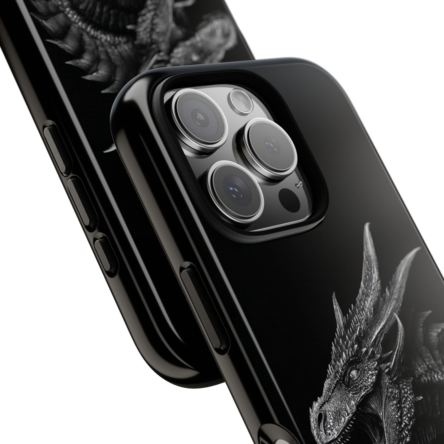 Black & White Dragon (iPhone X - iPhone 17 Pro Max) [TOUGH CASE]