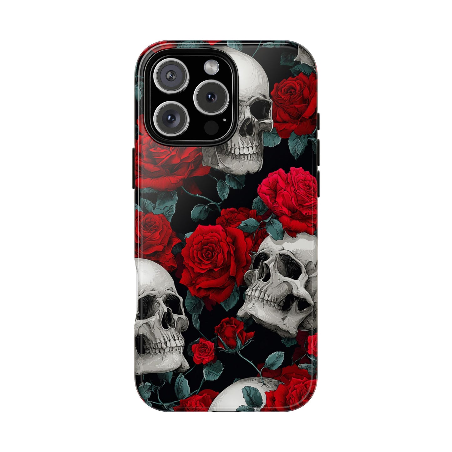 LOW STOCK Skull & Red Roses [TOUGH CASE]