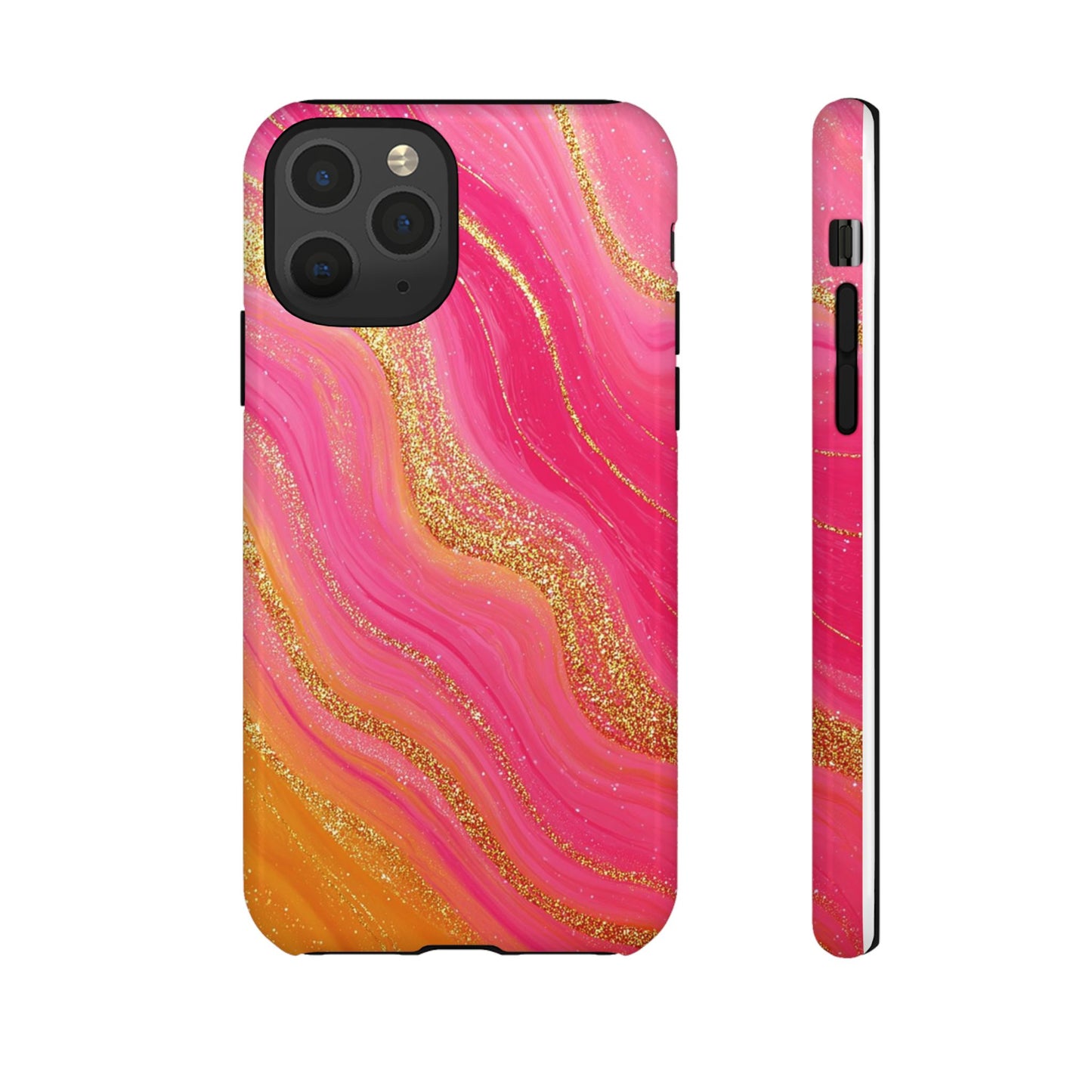 Pink and Glitter Gold Marble [TOUGH CASE]