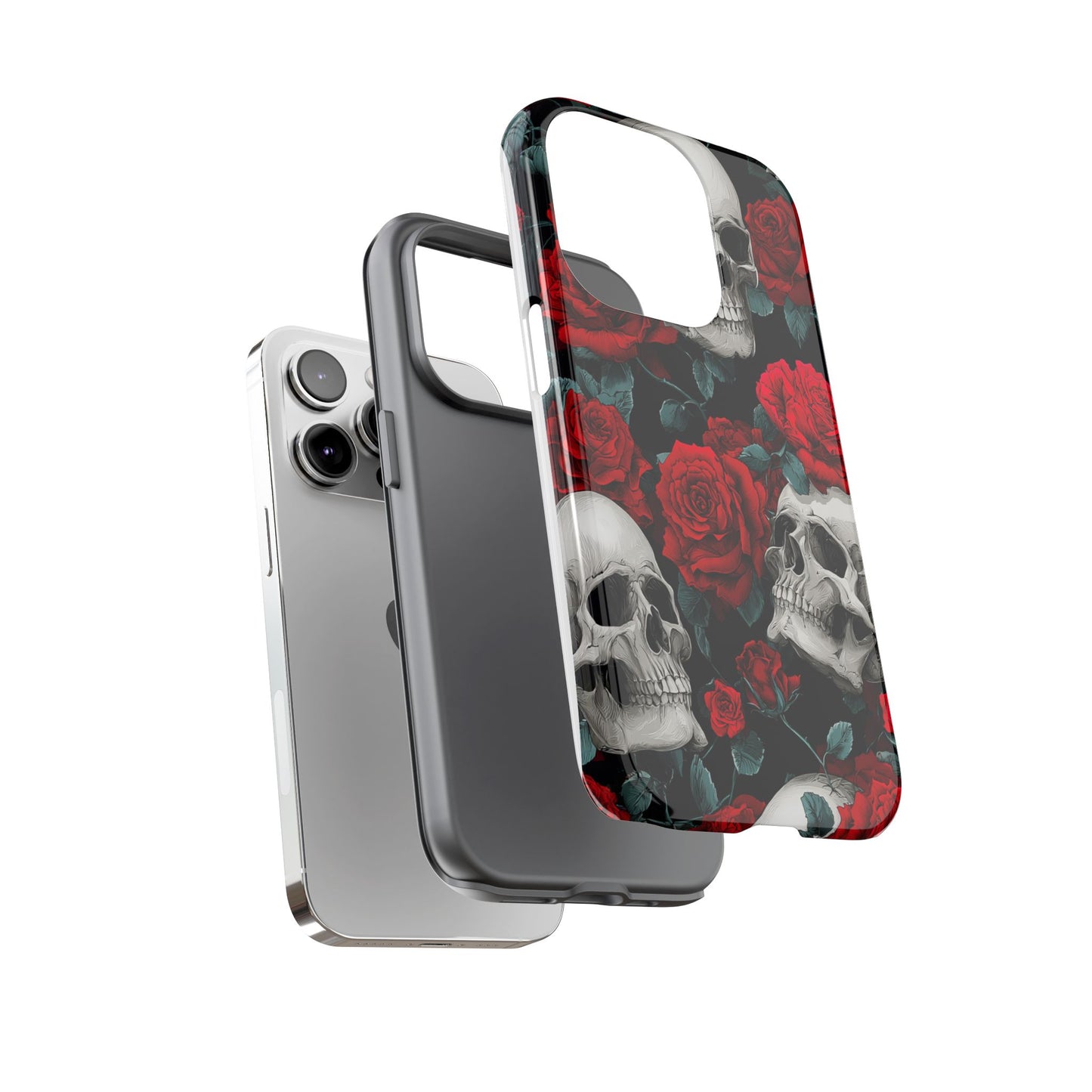 LOW STOCK Skull & Red Roses [TOUGH CASE]