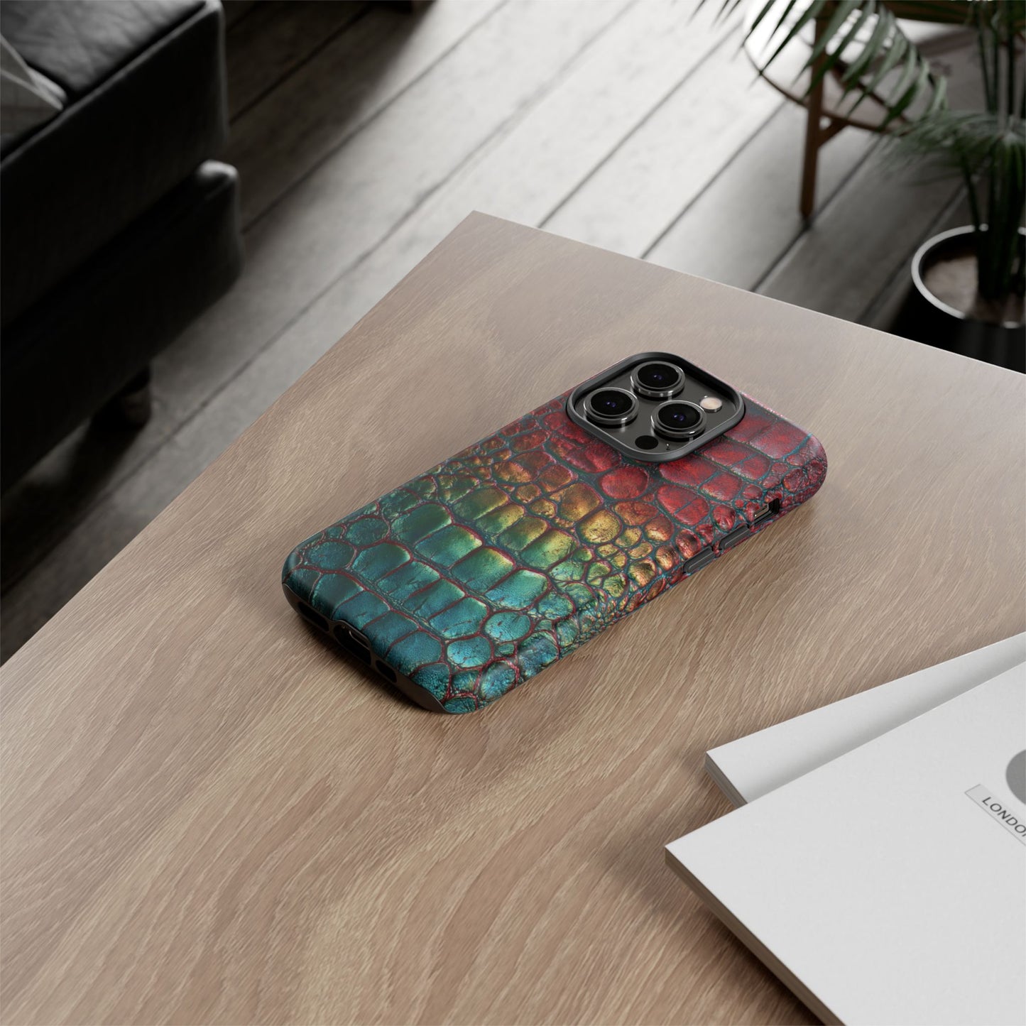 Red, Yellow, Blue Crocodile Skin [TOUGH CASE]