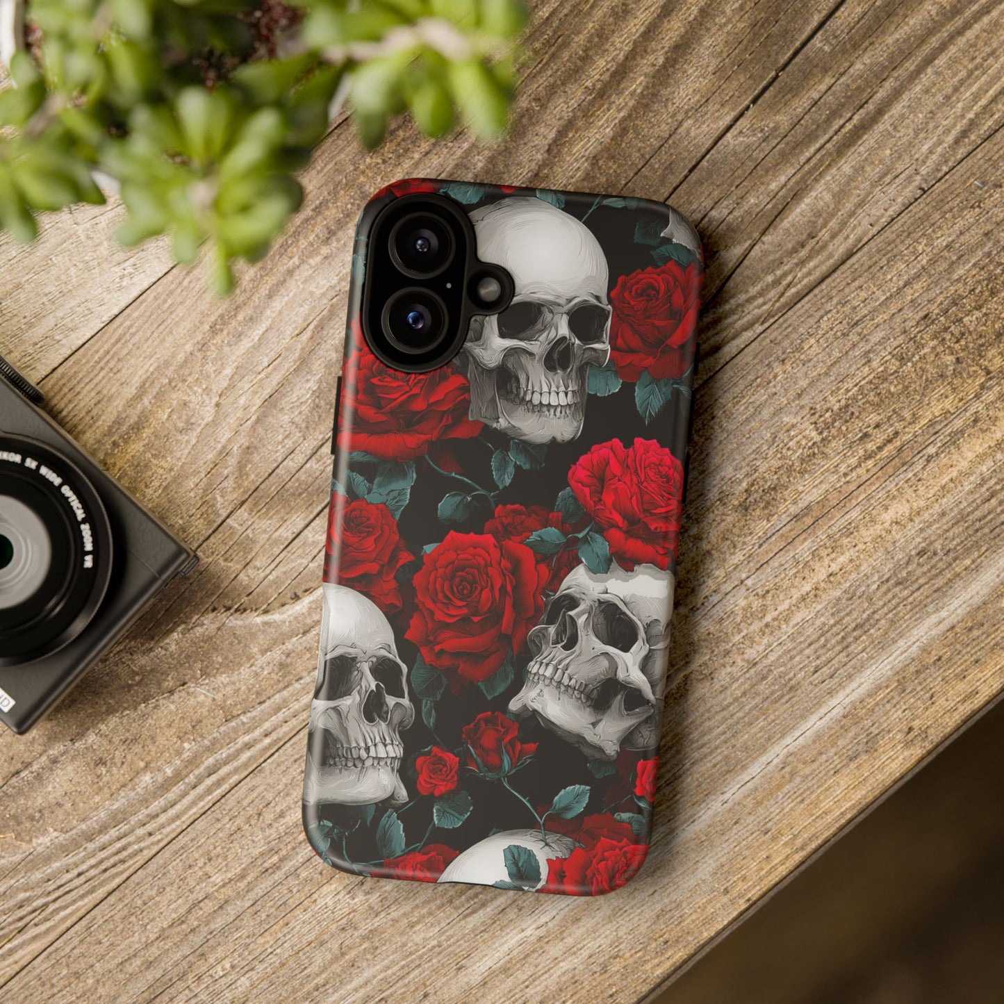 LOW STOCK Skull & Red Roses [TOUGH CASE]