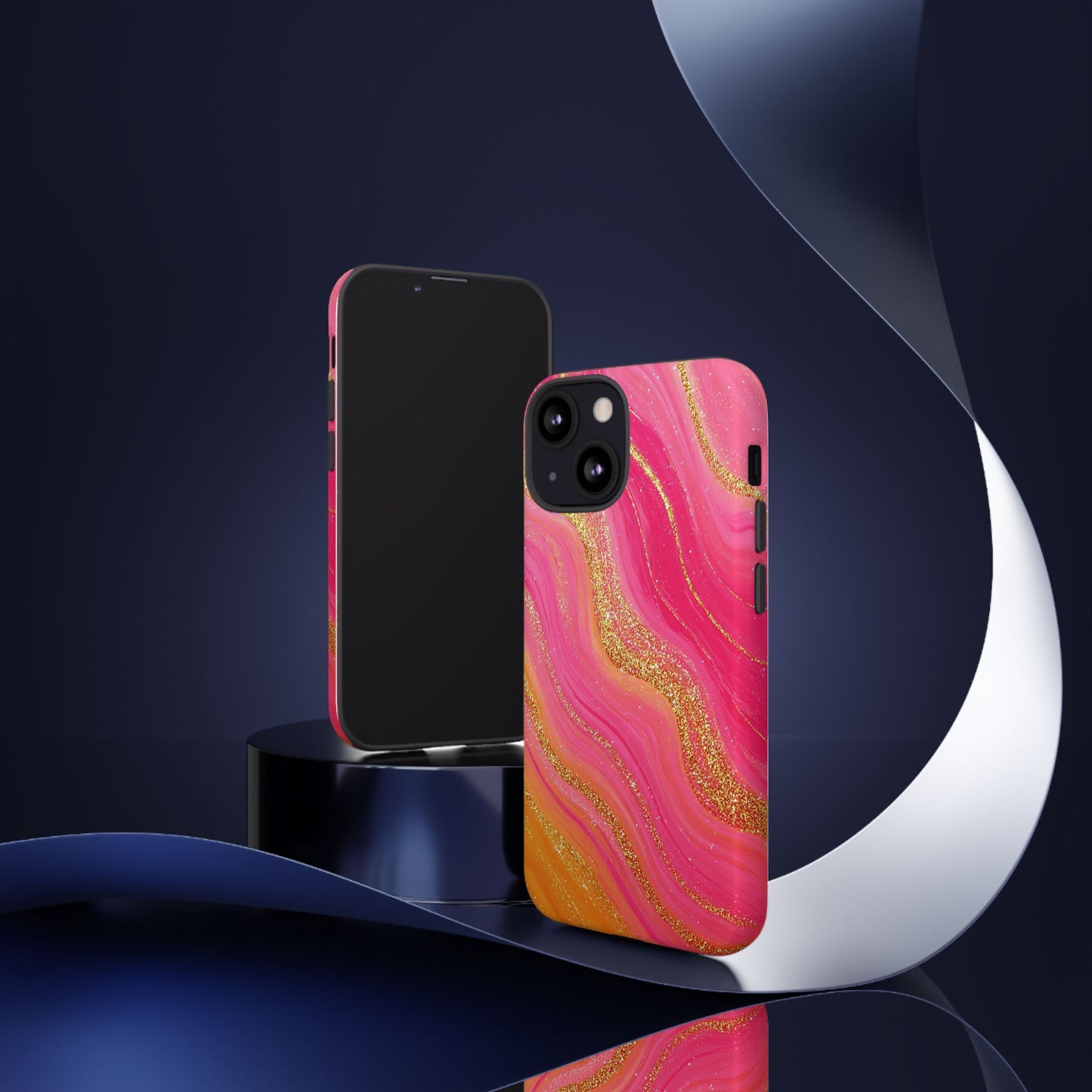 Pink and Glitter Gold Marble [TOUGH CASE]