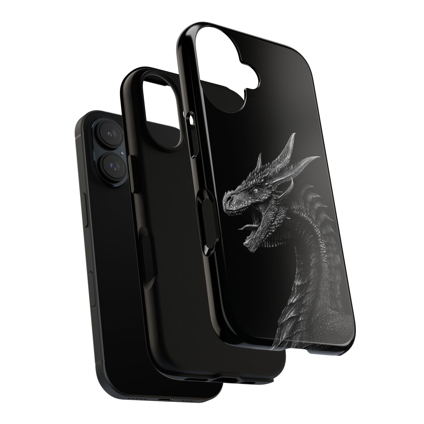 Black & White Dragon (iPhone X - iPhone 17 Pro Max) [TOUGH CASE]