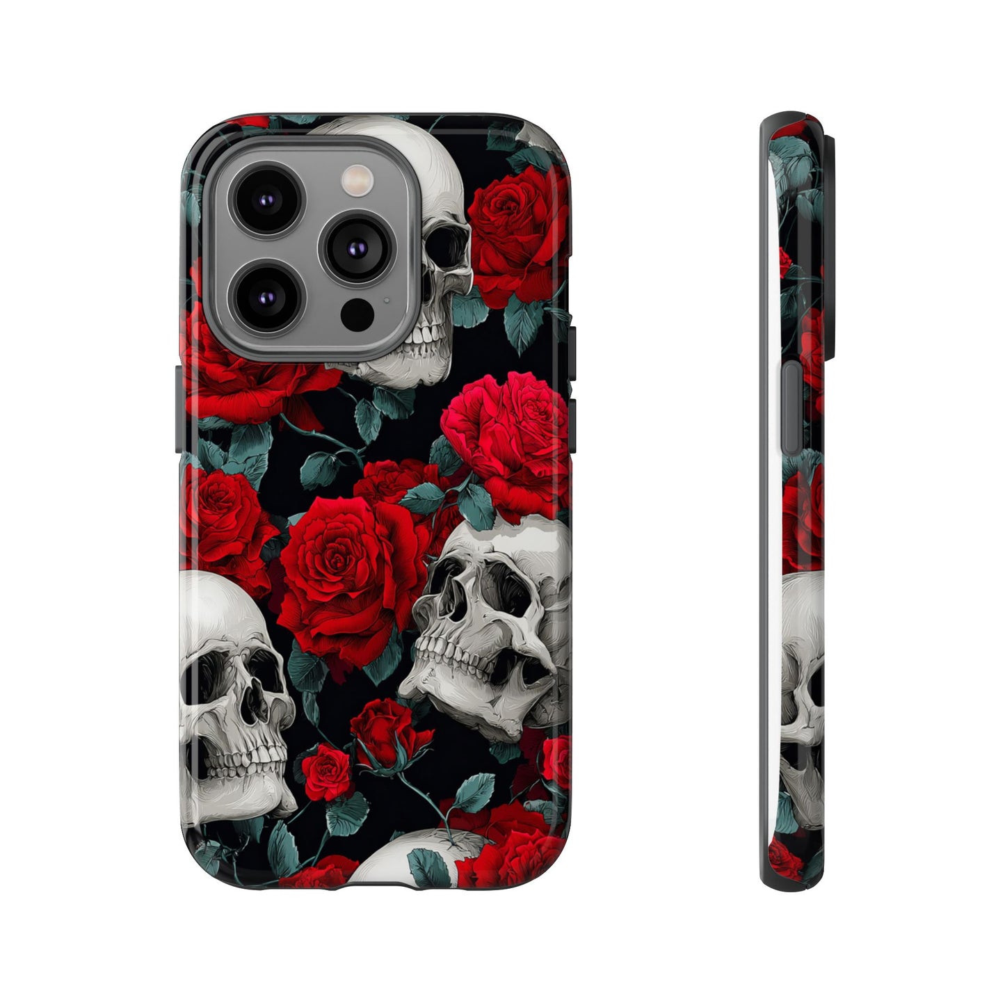 LOW STOCK Skull & Red Roses [TOUGH CASE]