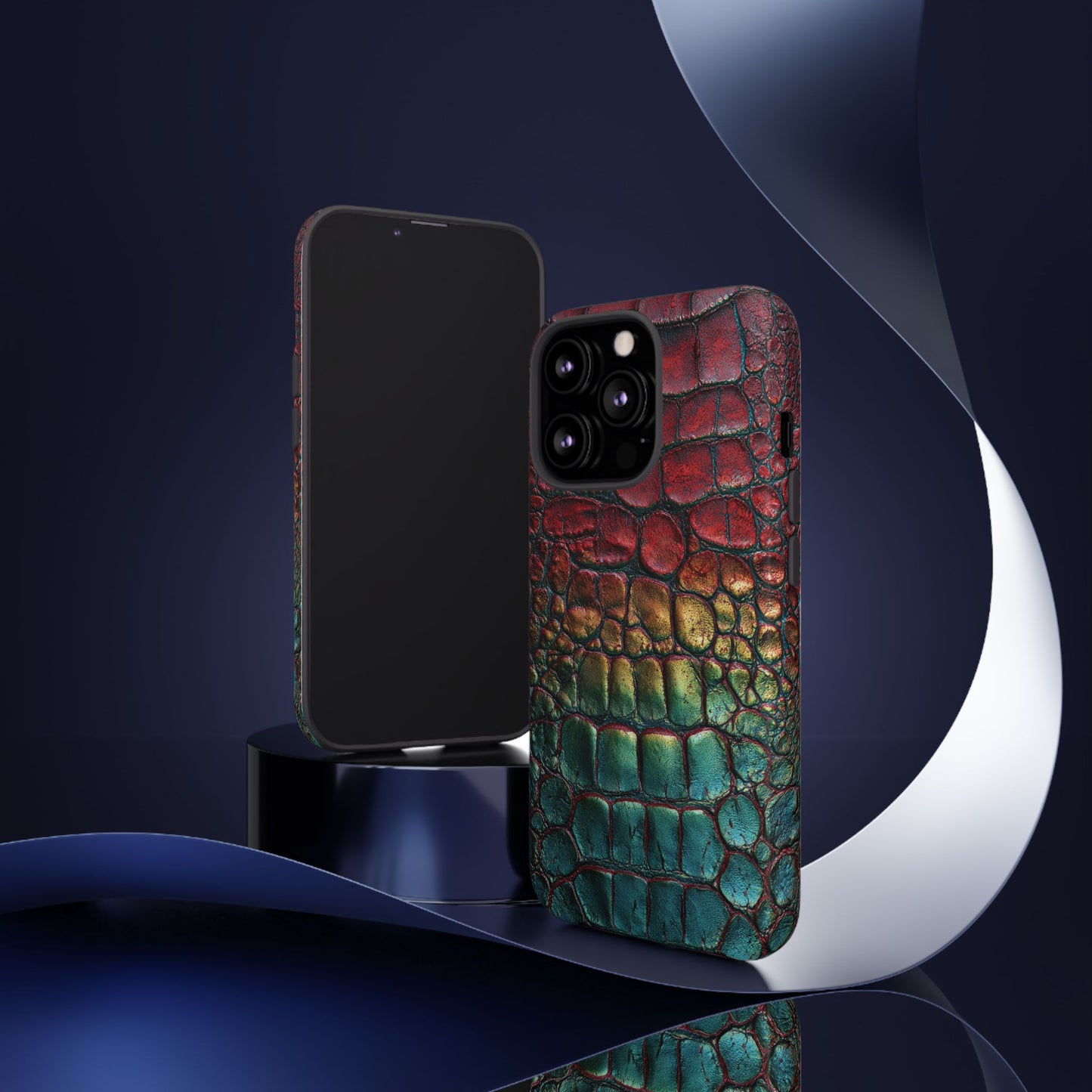 Red, Yellow, Blue Crocodile Skin [TOUGH CASE]