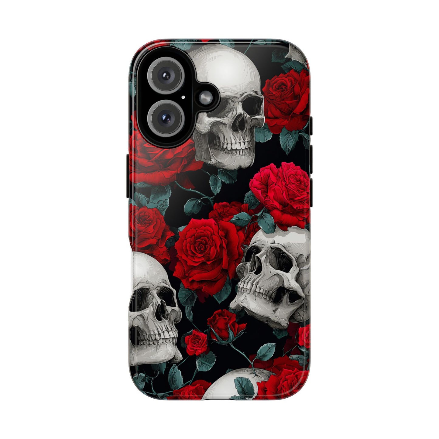 LOW STOCK Skull & Red Roses [TOUGH CASE]