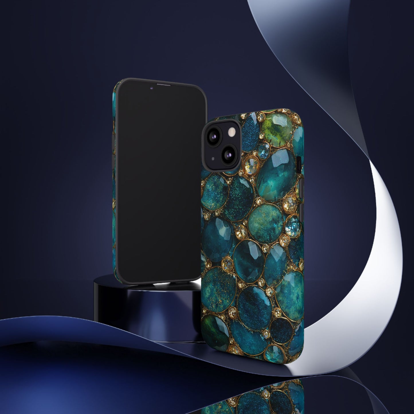 Blue Gemstones (iPhone Pro Max - iPhone X) [Tough Case]