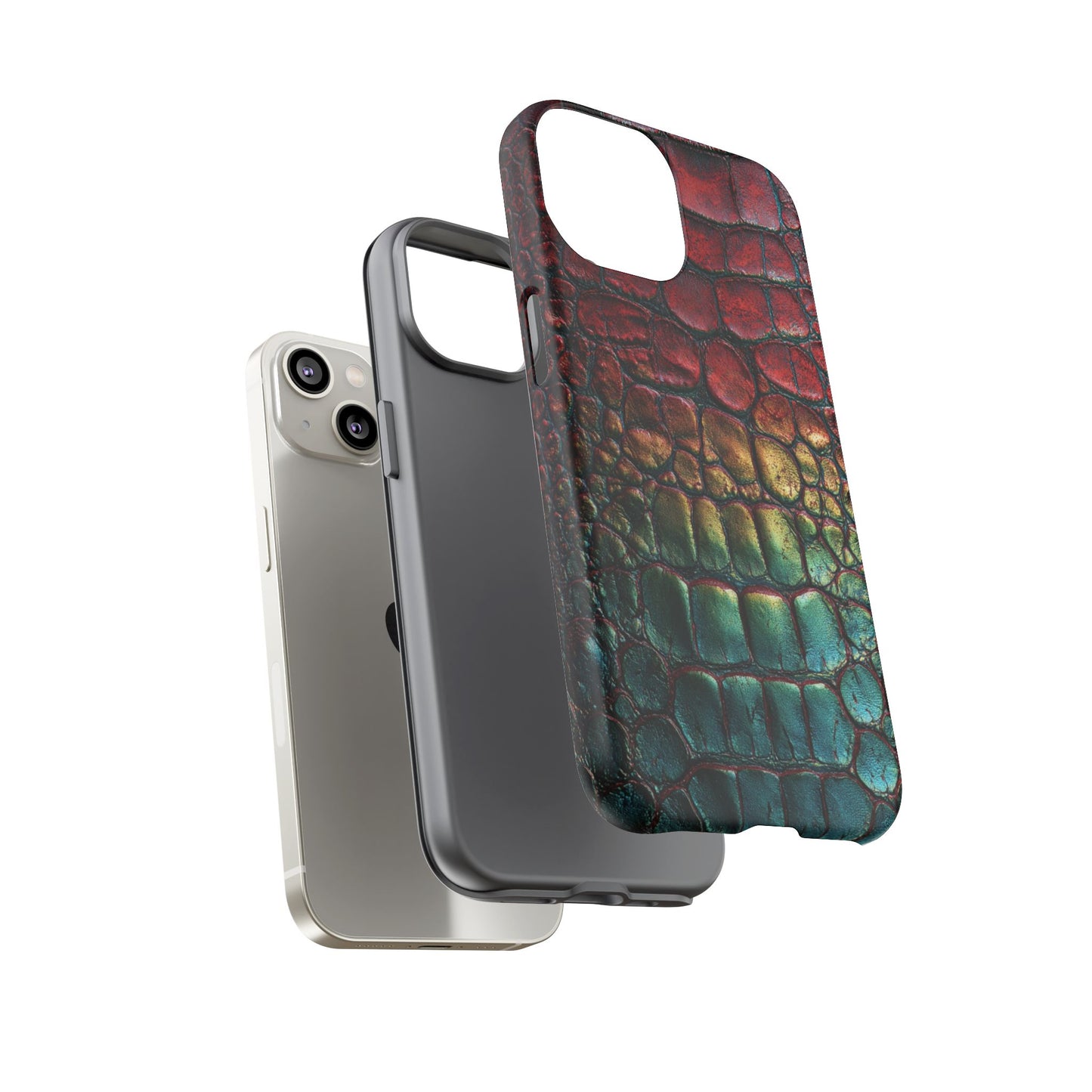 Red, Yellow, Blue Crocodile Skin [TOUGH CASE]