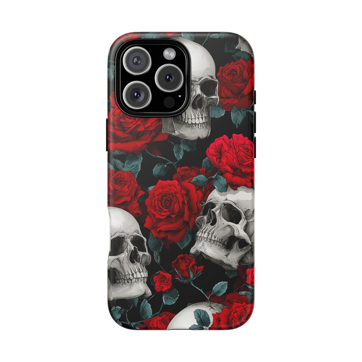 LOW STOCK Skull & Red Roses [TOUGH CASE]