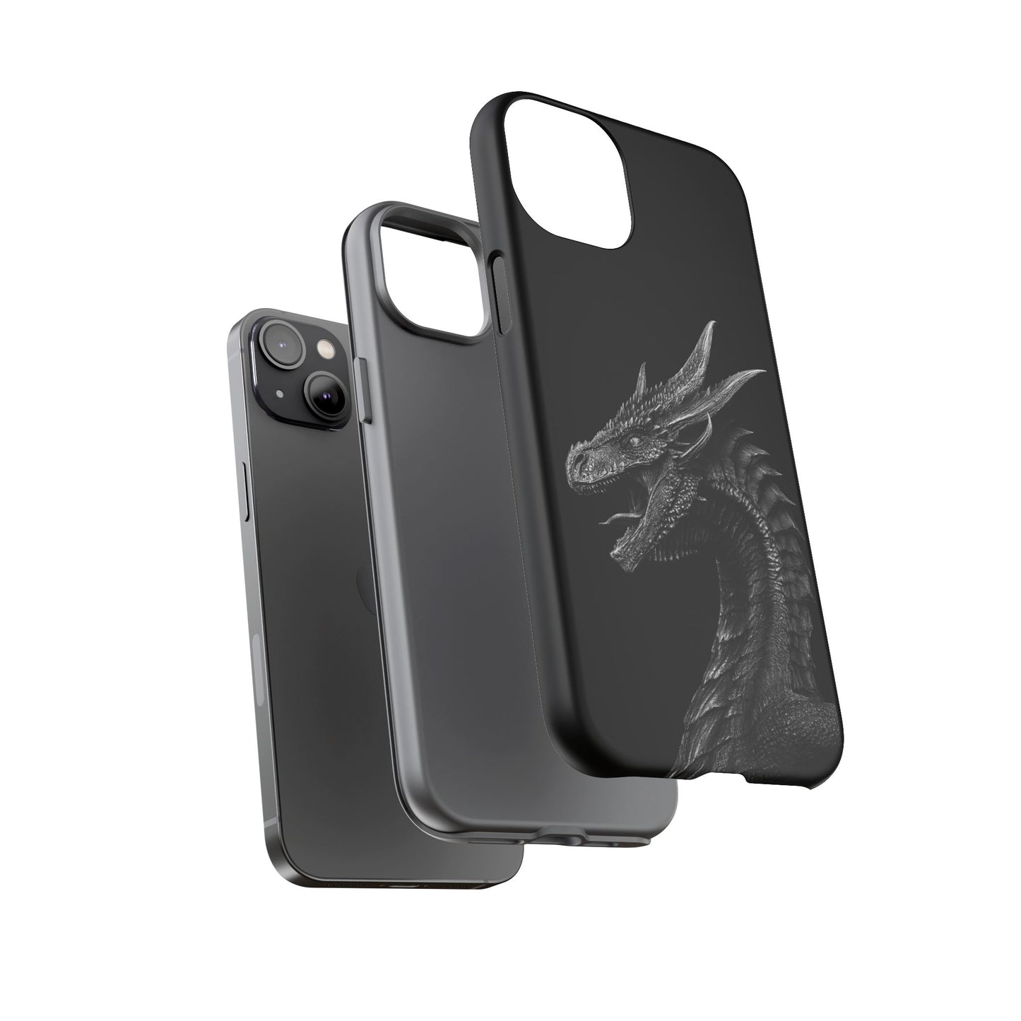 Black & White Dragon (iPhone X - iPhone 17 Pro Max) [TOUGH CASE]