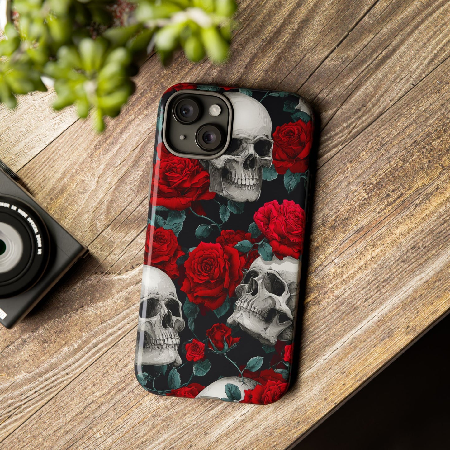 LOW STOCK Skull & Red Roses [TOUGH CASE]