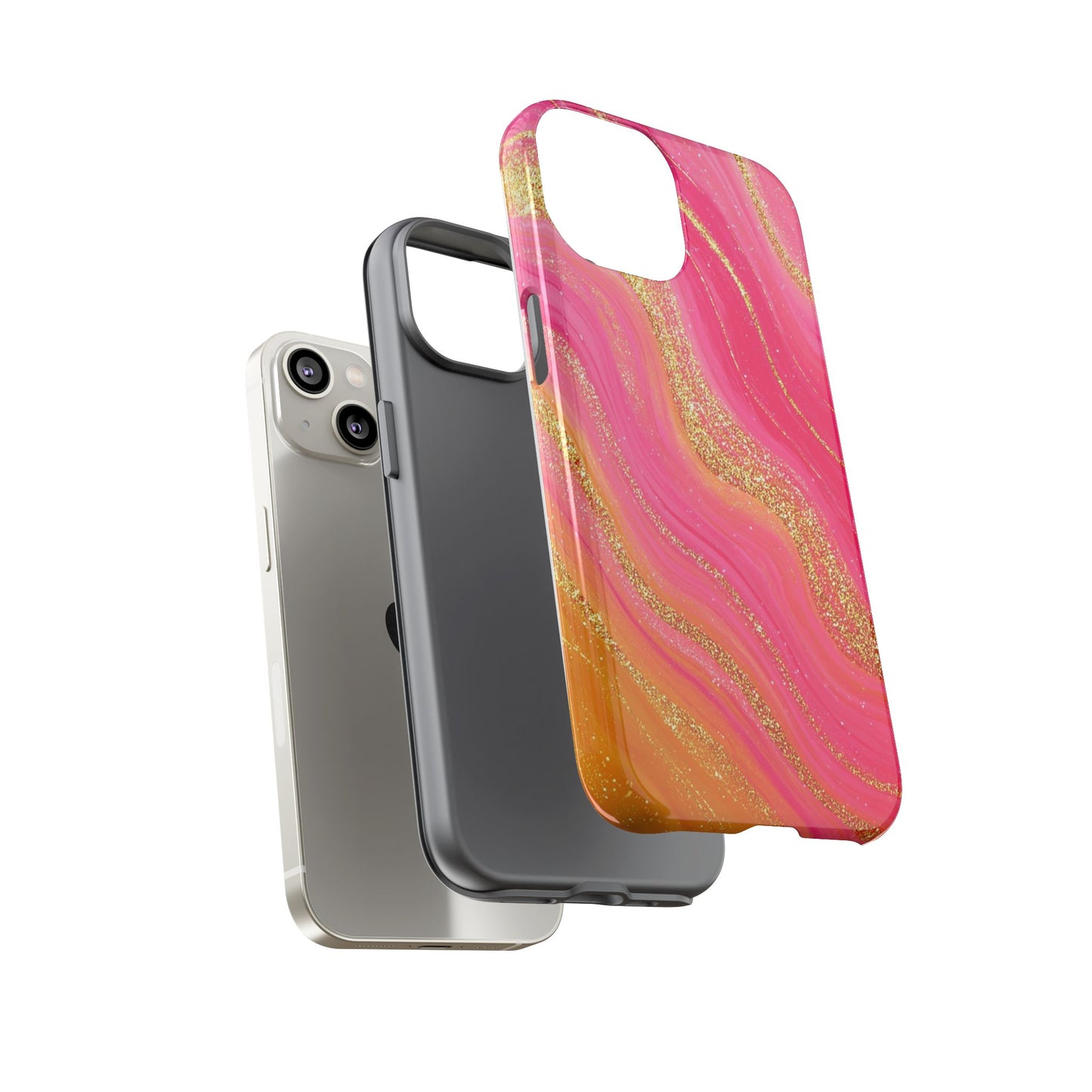 Pink and Glitter Gold Marble [TOUGH CASE]