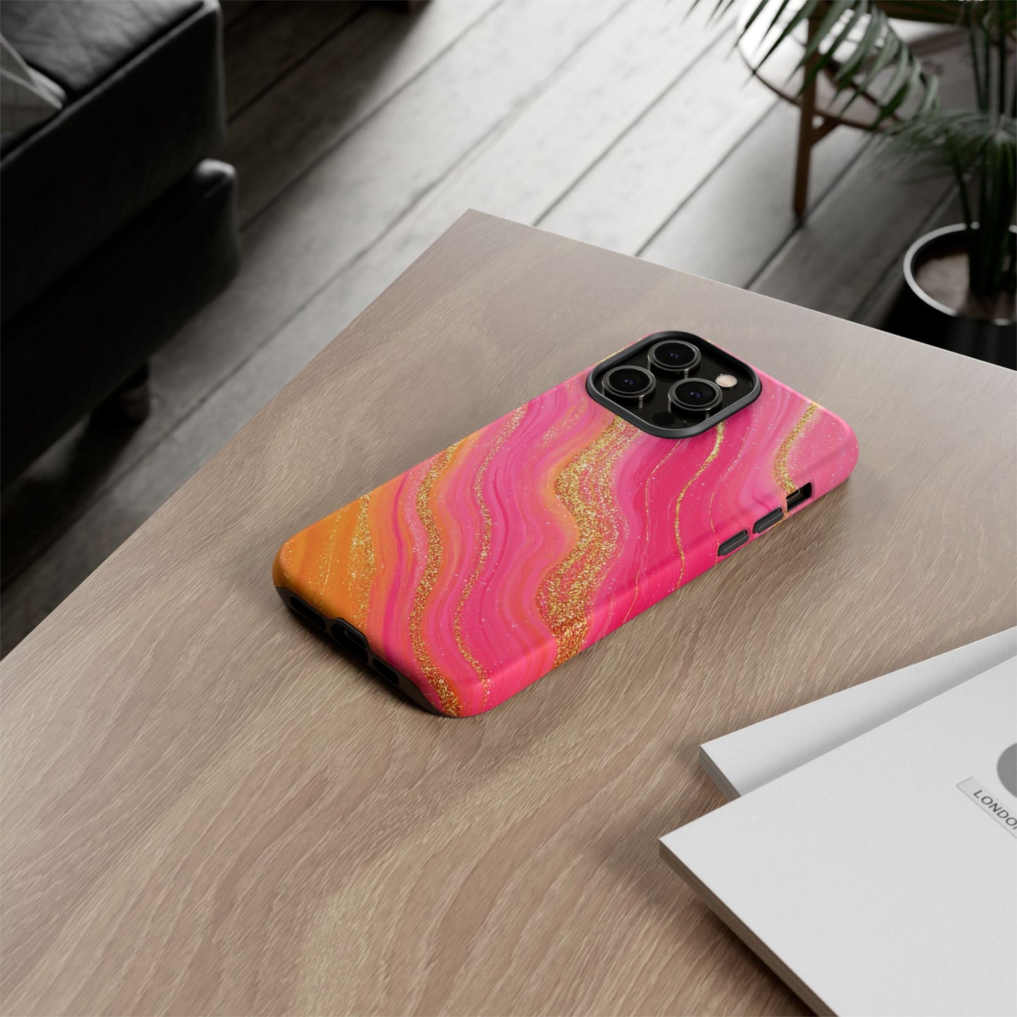 Pink and Glitter Gold Marble [TOUGH CASE]