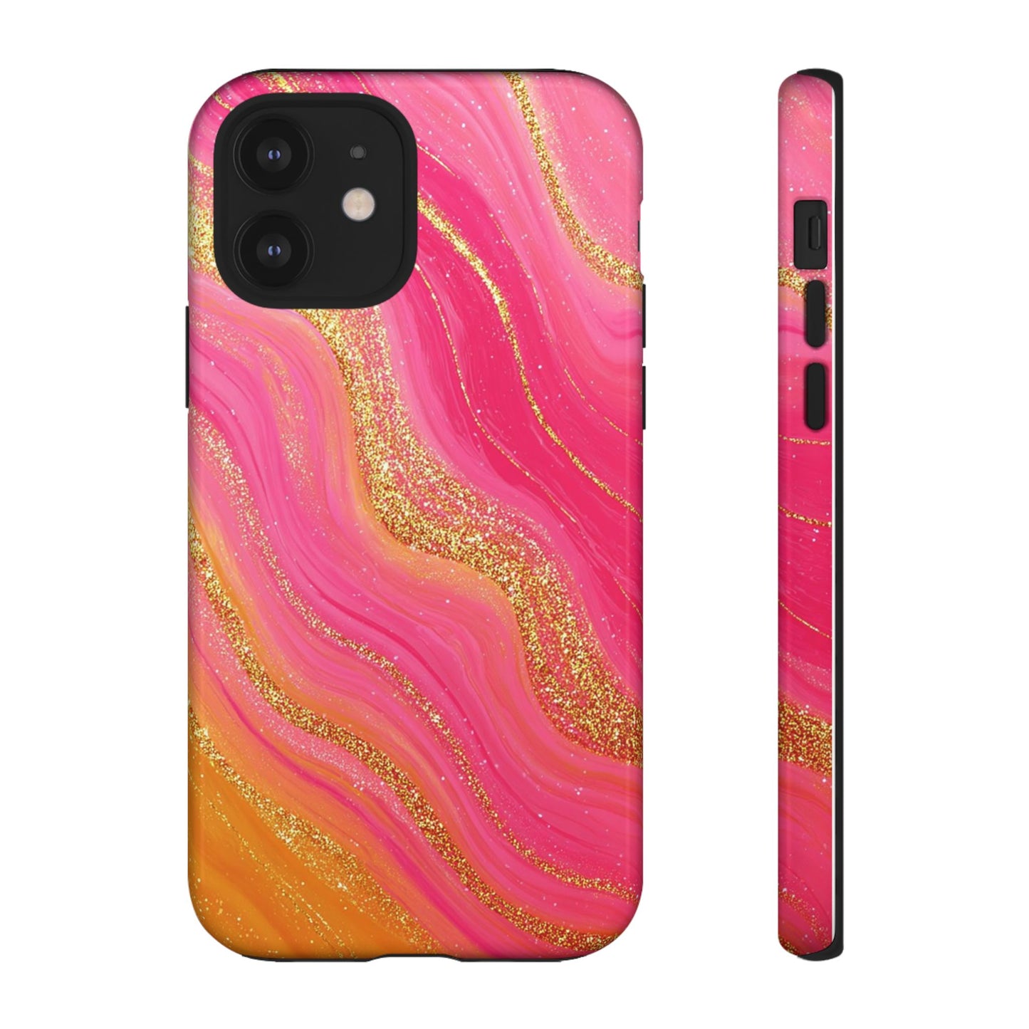 Pink and Glitter Gold Marble [TOUGH CASE]