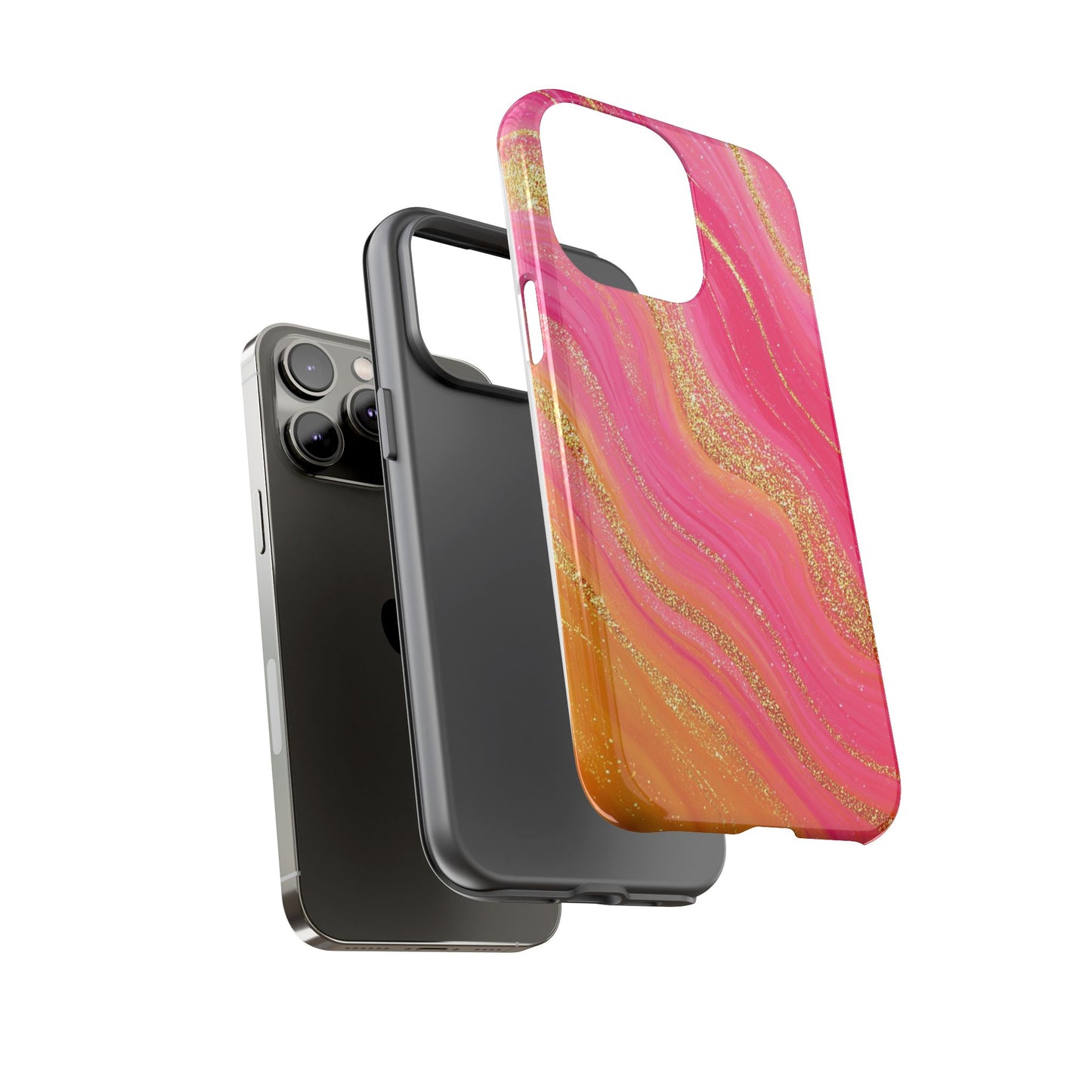 Pink and Glitter Gold Marble [TOUGH CASE]