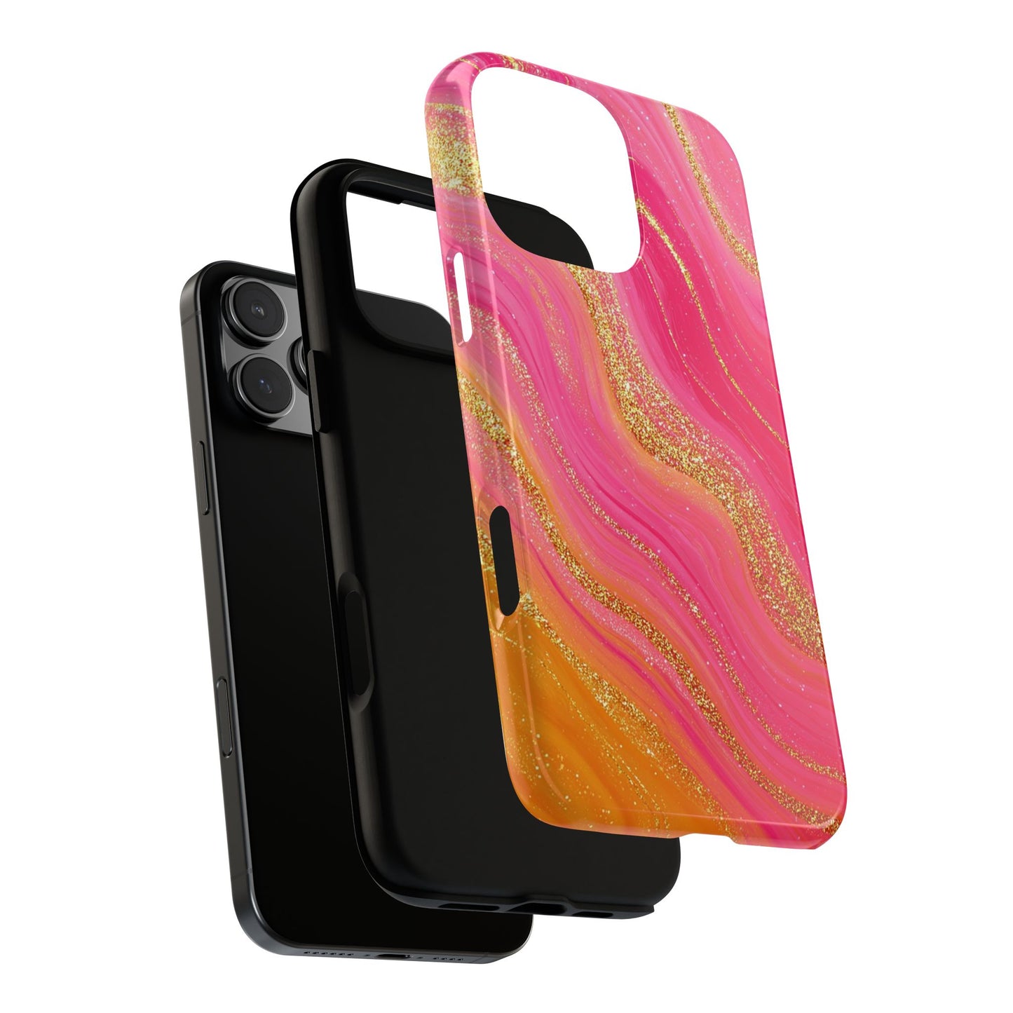 Pink and Glitter Gold Marble [TOUGH CASE]