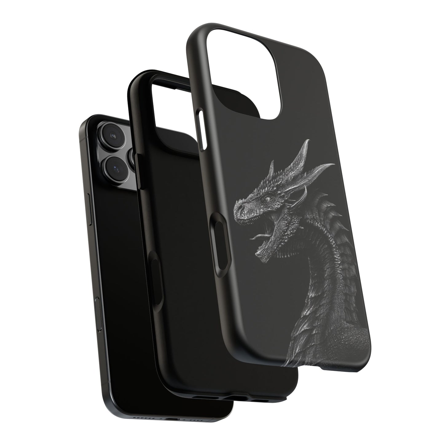 Black & White Dragon (iPhone X - iPhone 17 Pro Max) [TOUGH CASE]