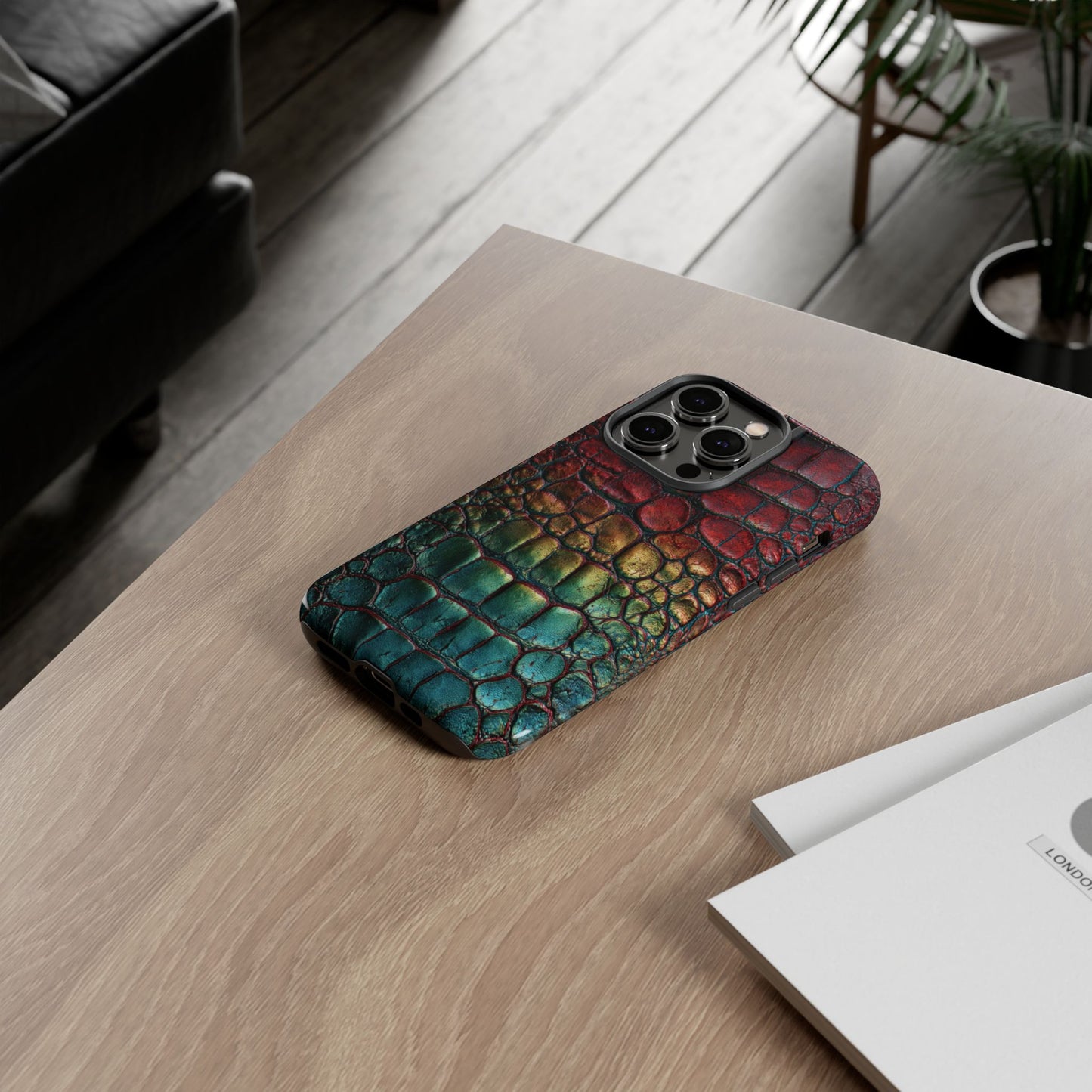 Red, Yellow, Blue Crocodile Skin [TOUGH CASE]
