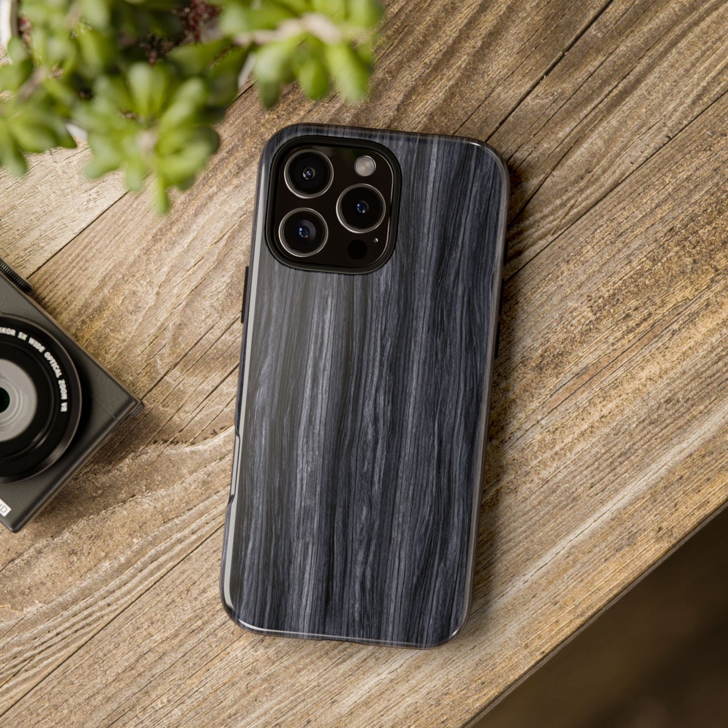 Black Wood (iPhone X - iPhone 17 Pro Max) [TOUGH CASE]